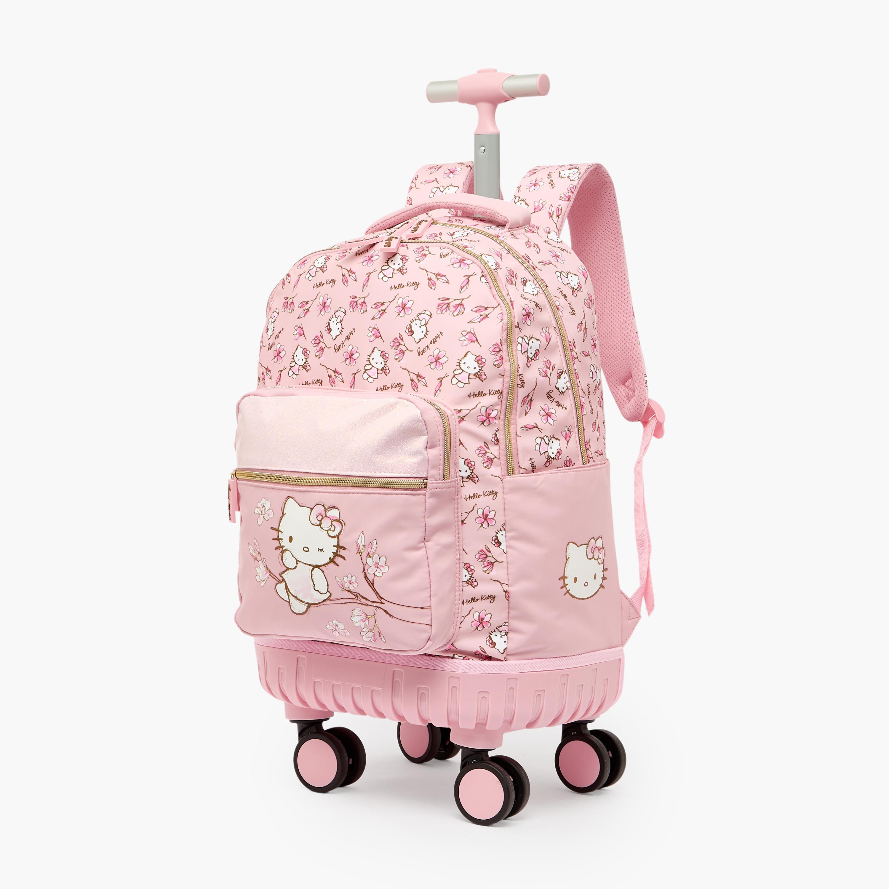 شنطة ترولي بطبعة هيلو كيتي للبنات من 8-12 سنة مع عجلات متينة من سانريو - 18 بوصة-school-bagsandbackpacks-trolleybags-image-6