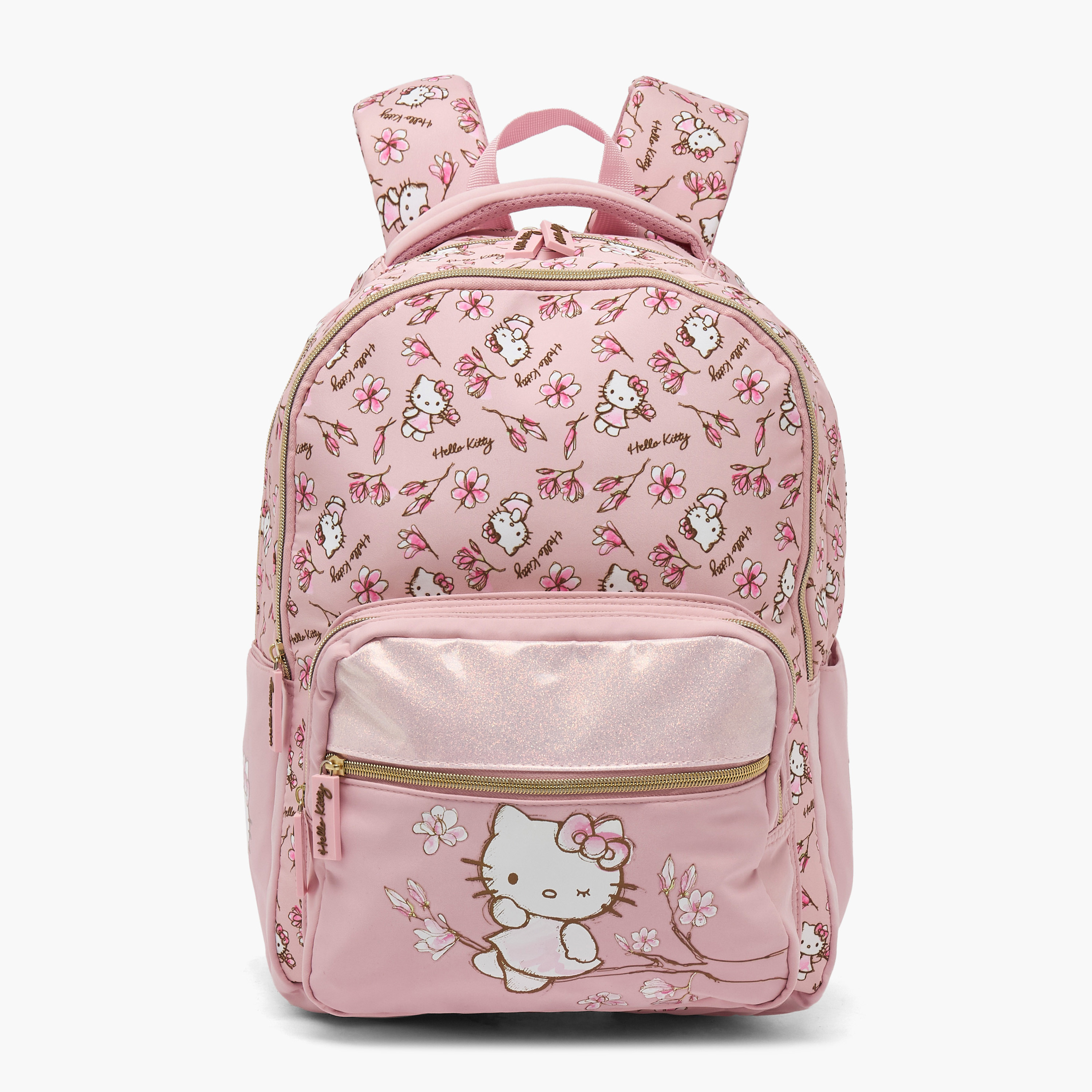 شنطة ظهر بطبعات هالو كيتي للبنات 8-12 سنة مع حمّالات كتف مبطنة من سانريو - 17 بوصة-school-bagsandbackpacks-backpacks-image-1
