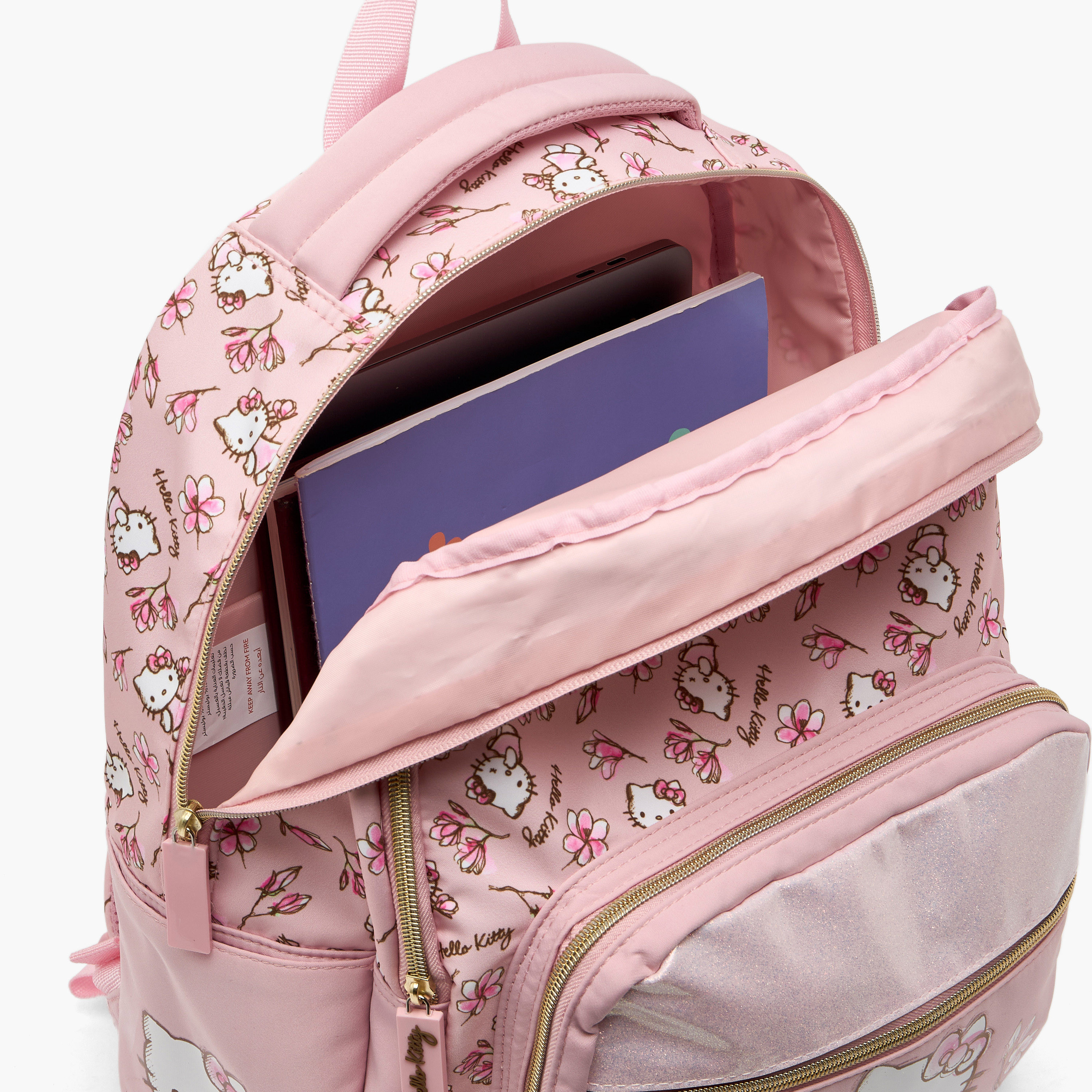 شنطة ظهر بطبعات هالو كيتي للبنات 8-12 سنة مع حمّالات كتف مبطنة من سانريو - 17 بوصة-school-bagsandbackpacks-backpacks-image-7