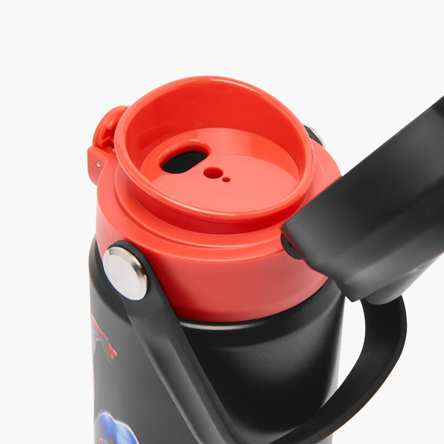 Spider-Man Print Stainless Steel Water Bottle with Straw Spout and Handle-school-waterbottles-image-7