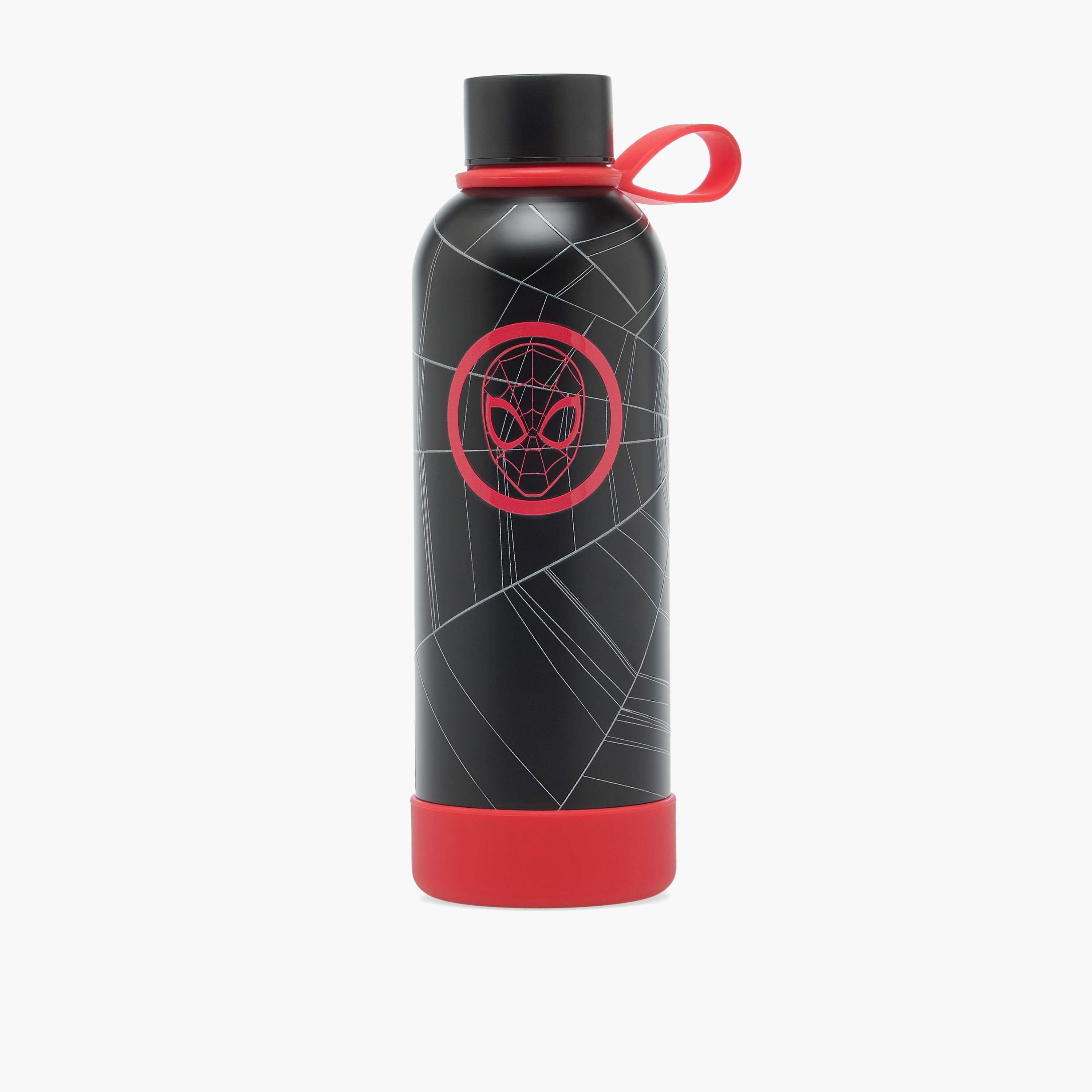 Spider-Man Print Stainless Steel Water Bottle with Carry Loop-school-waterbottles-image-1