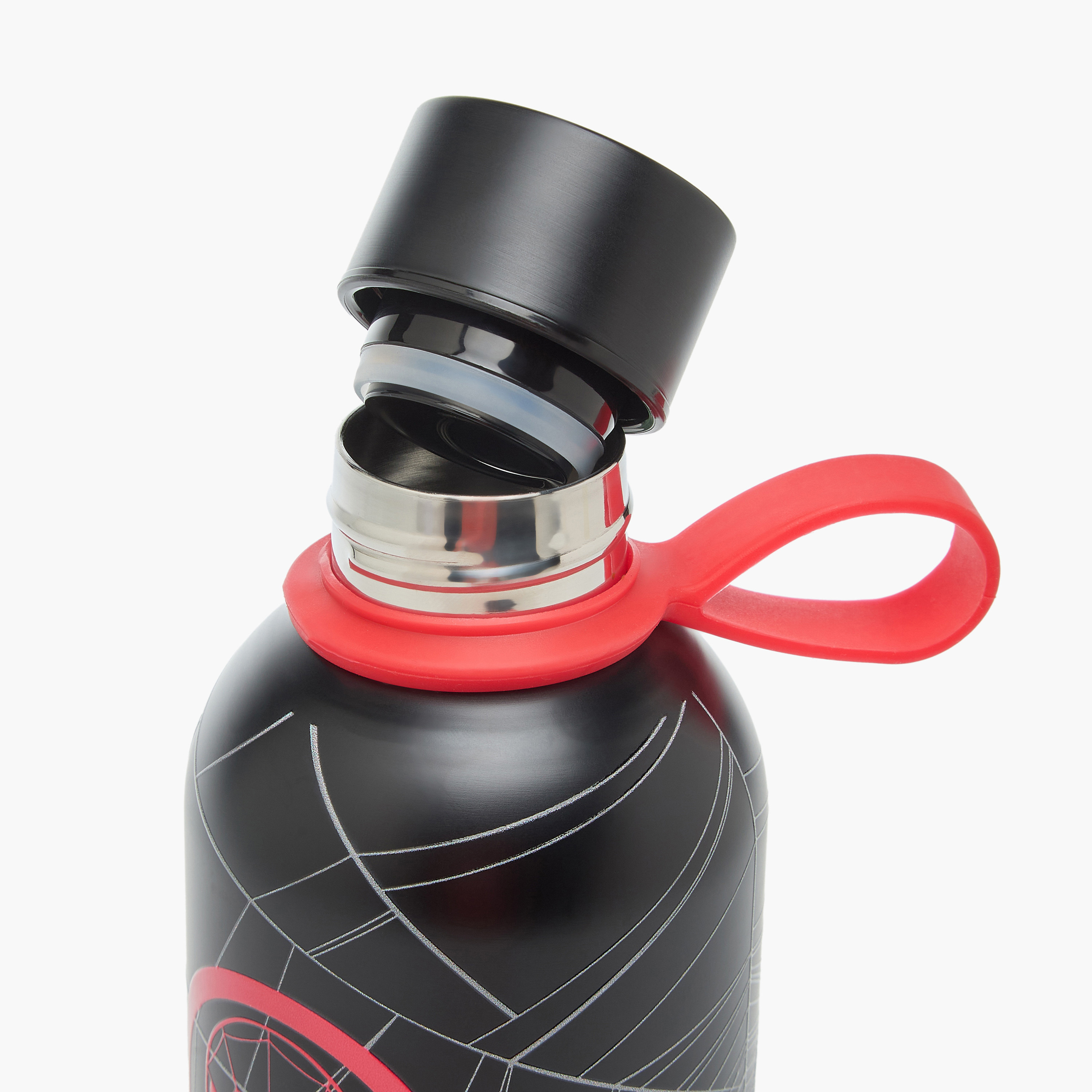 Spider-Man Print Stainless Steel Water Bottle with Carry Loop-school-waterbottles-image-6