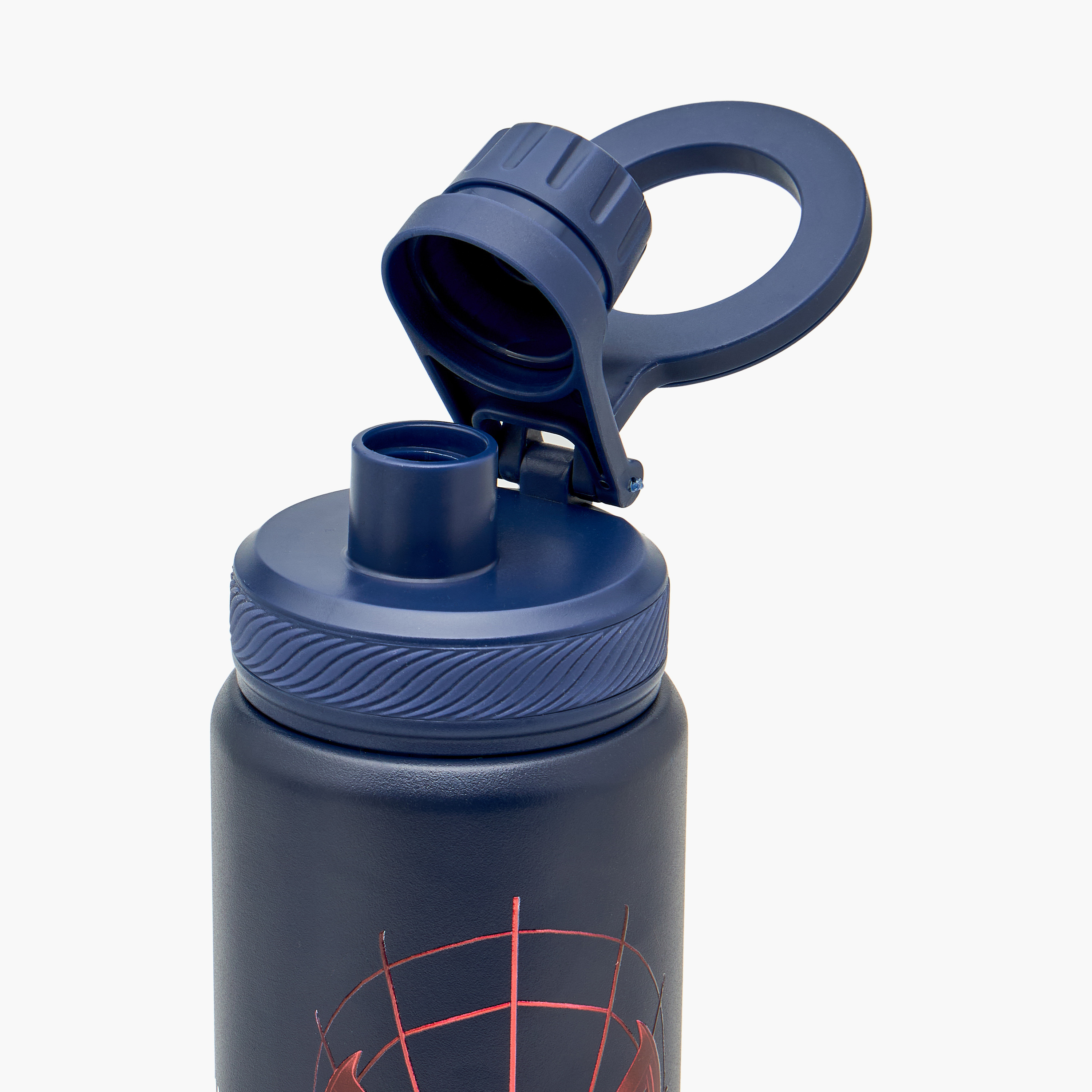 قارورة مياه ستانلس ستيل بفوهة وطبعات سبايدر مان ومقبض حلقي من سبايدر مان-school-waterbottles-image-6
