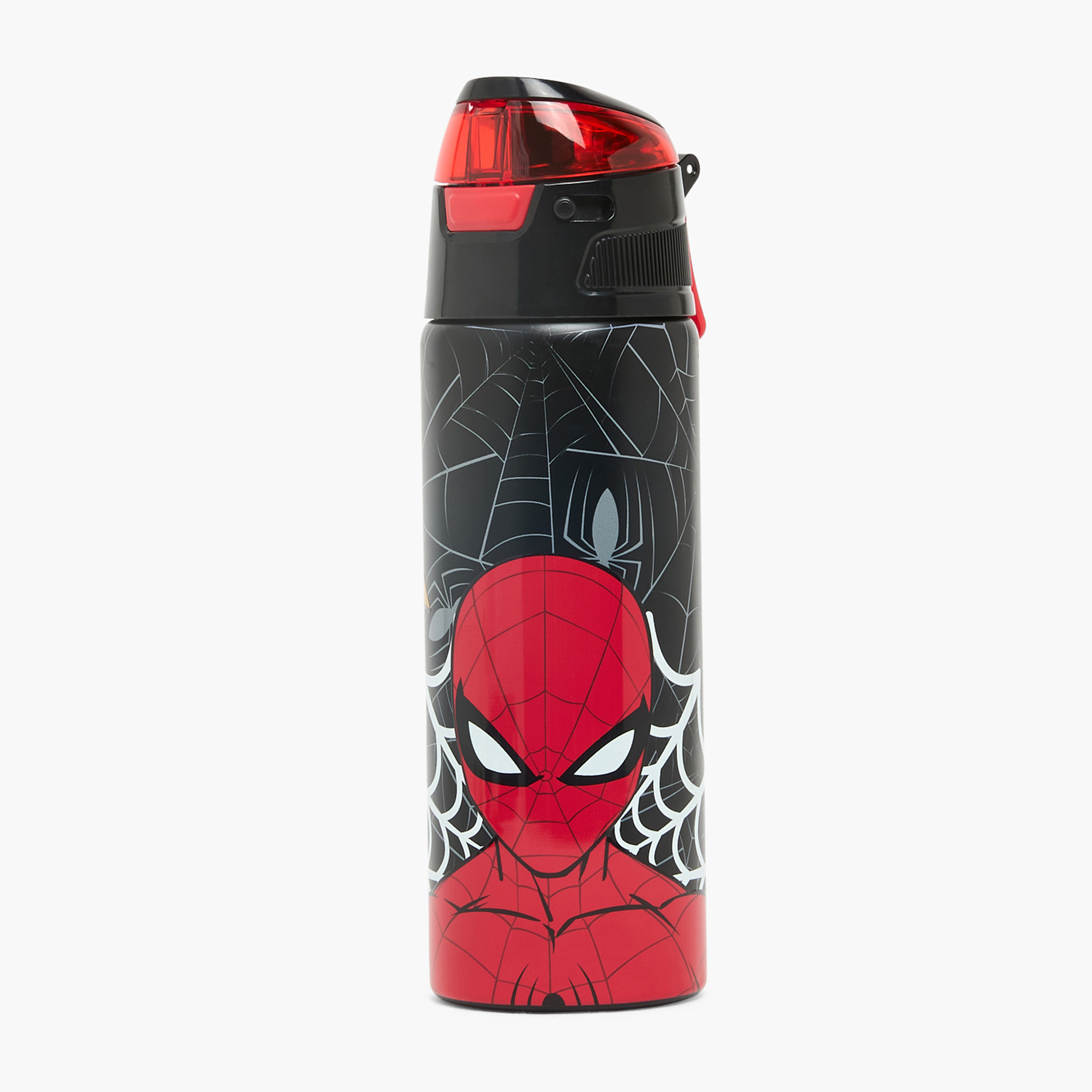 Spider-Man Print Stainless Steel Water Bottle with Spout and Carry Loop-school-waterbottles-image-1