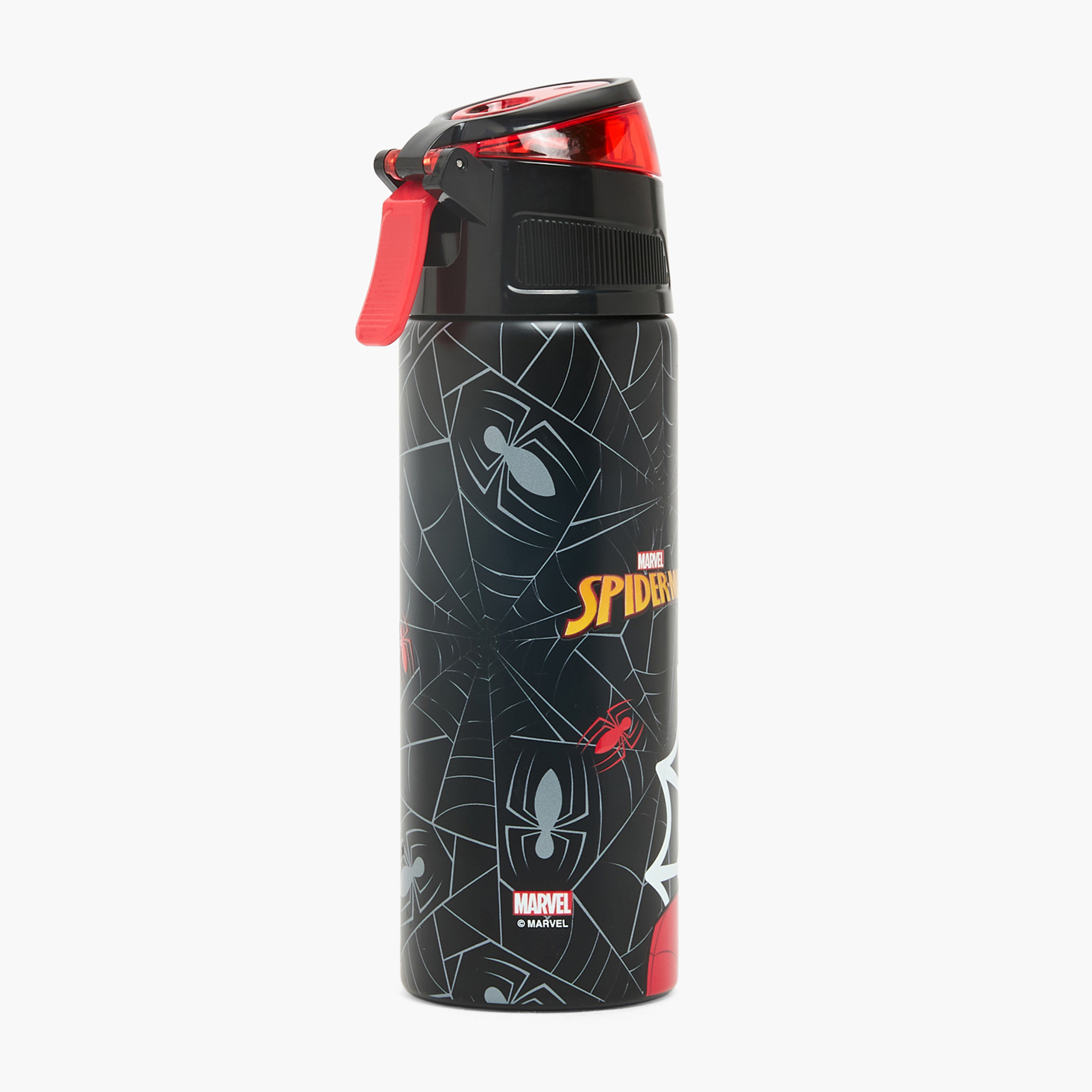 Spider-Man Print Stainless Steel Water Bottle with Spout and Carry Loop-school-waterbottles-image-3