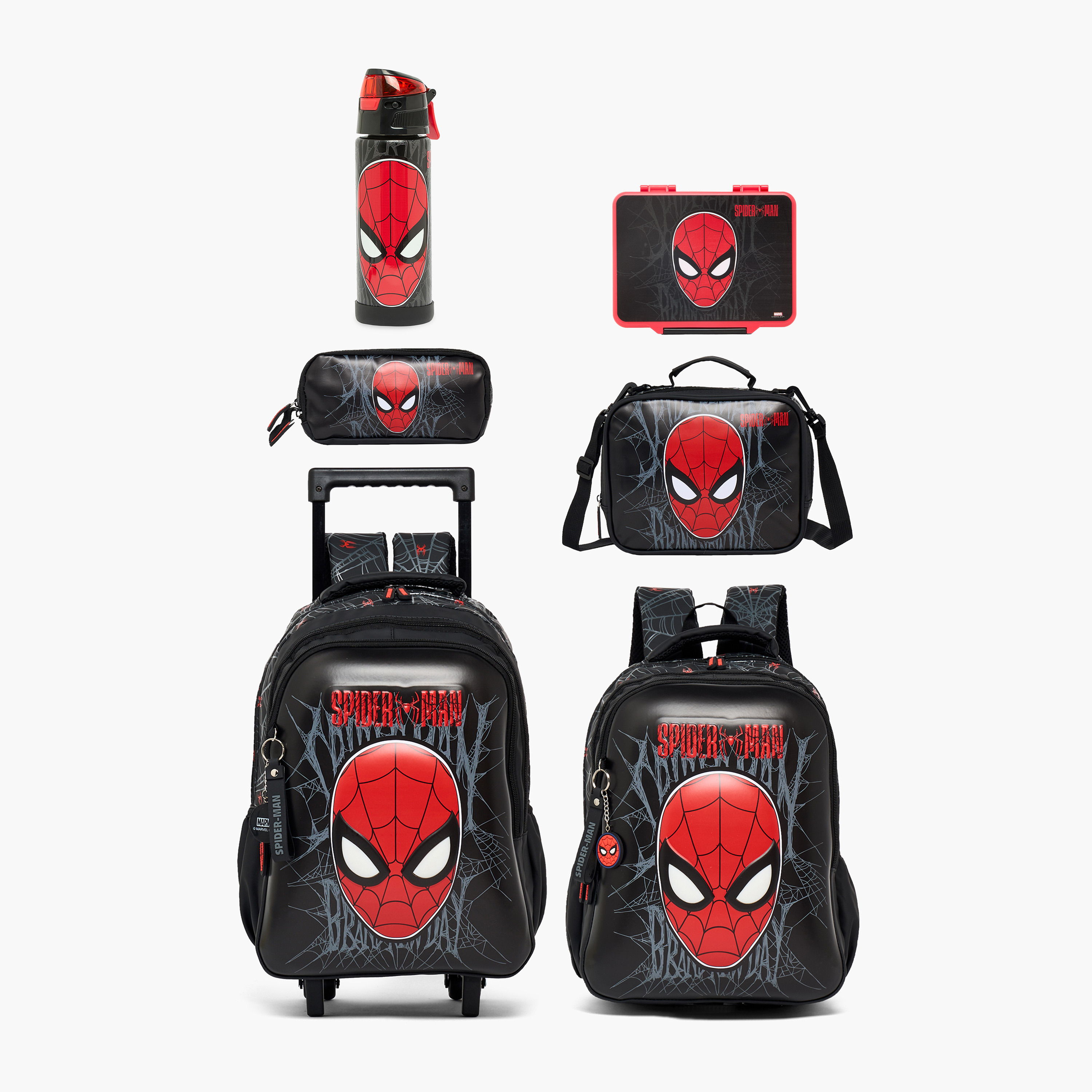 Spider-Man Print Stainless Steel Water Bottle with Spout and Carry Lid-school-waterbottles-image-10