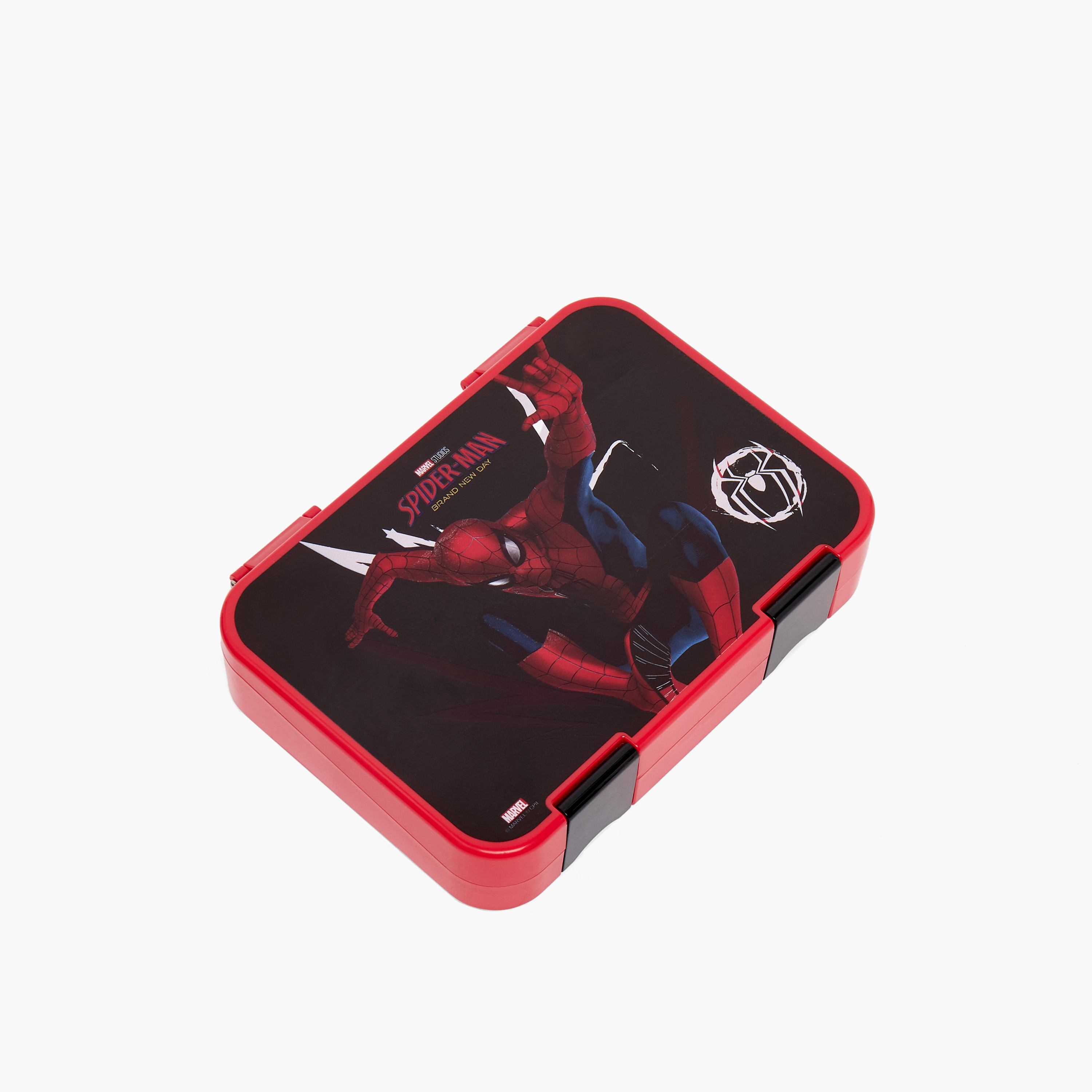 Spider-Man Print Bento Lunch Box for Boys with Clip Lock Lid-school-lunchessentials-lunchboxes-image-1