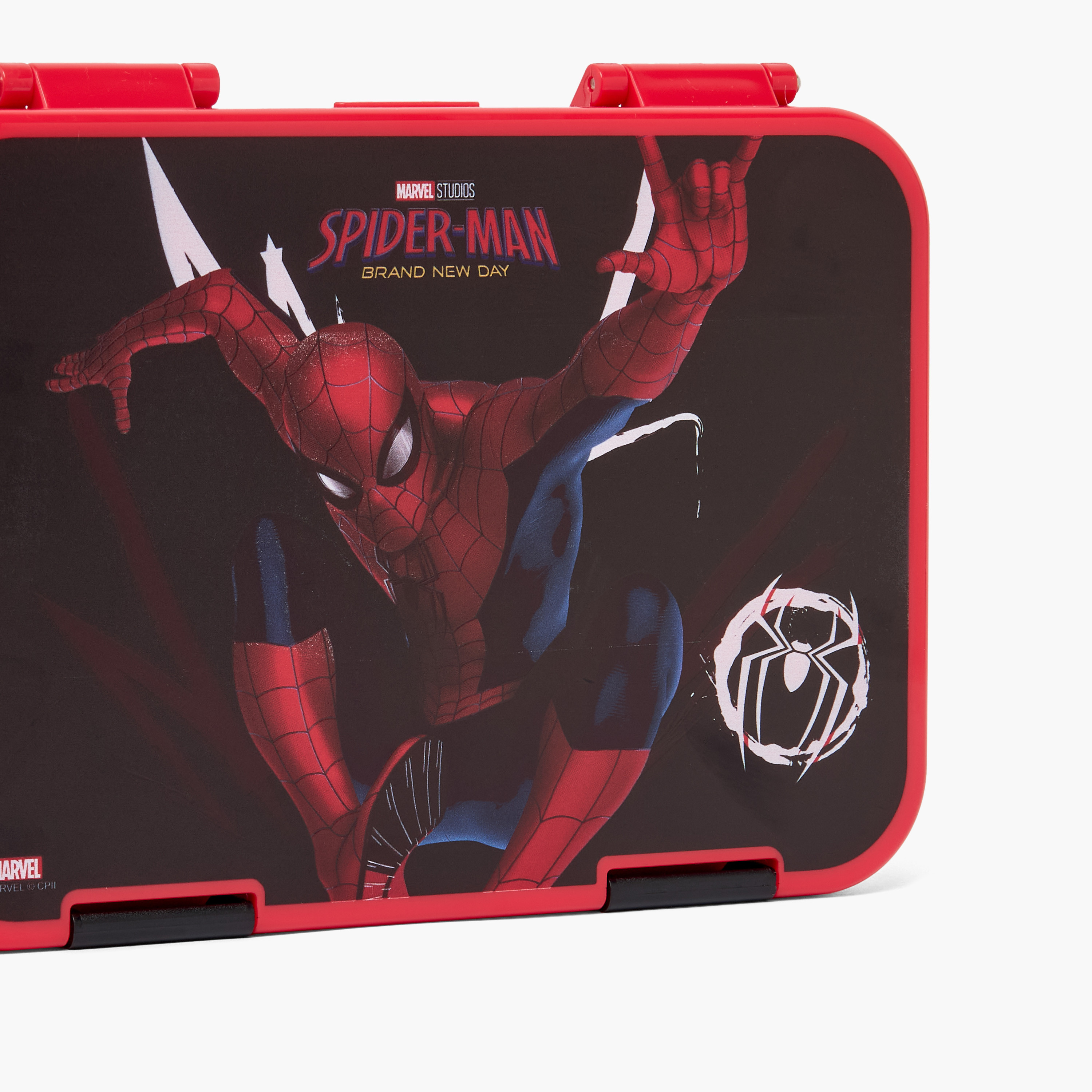 Spider-Man Print Bento Lunch Box for Boys with Clip Lock Lid-school-lunchessentials-lunchboxes-image-4