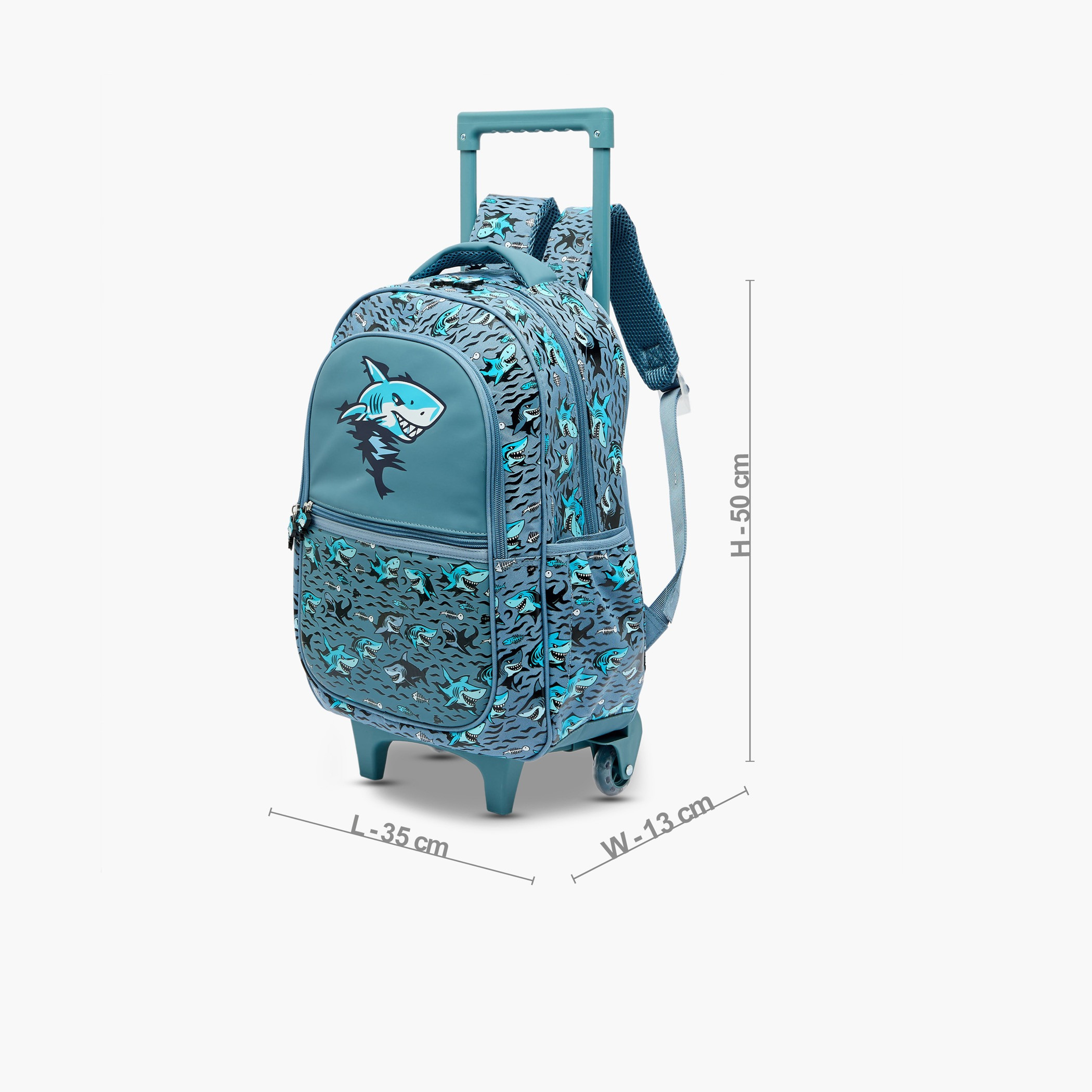 شنطة ترولي بطبعات سمكة القرش وبقسم لابتوب للأولاد 5-8 سنة من جونيورز - 16 بوصة-school-bagsandbackpacks-trolleybags-image-8