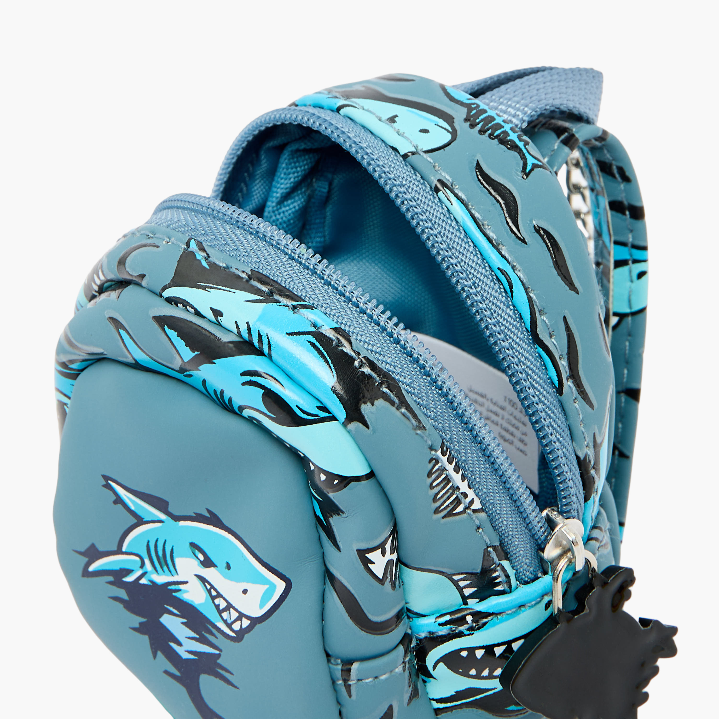 Juniors Backpack Keychain for Boys 5-8 Years with Shark Print-school-stationery-accessories-image-3
