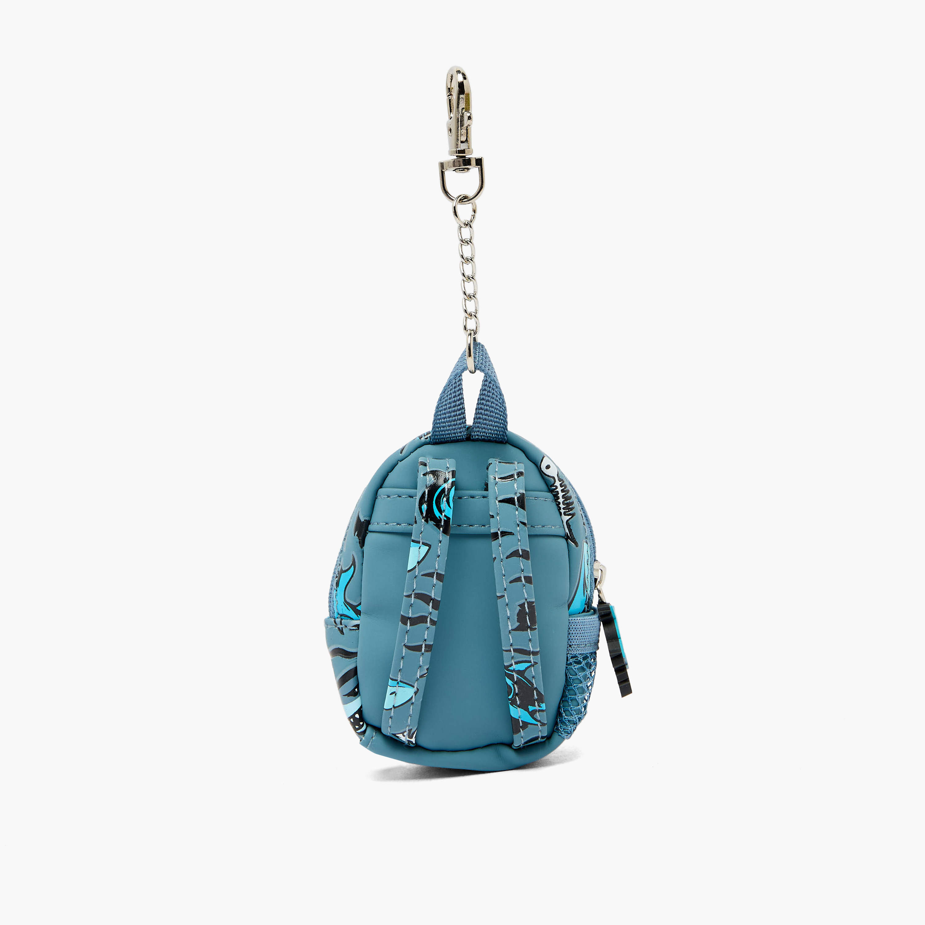 Juniors Backpack Keychain for Boys 5-8 Years with Shark Print-school-stationery-accessories-image-5