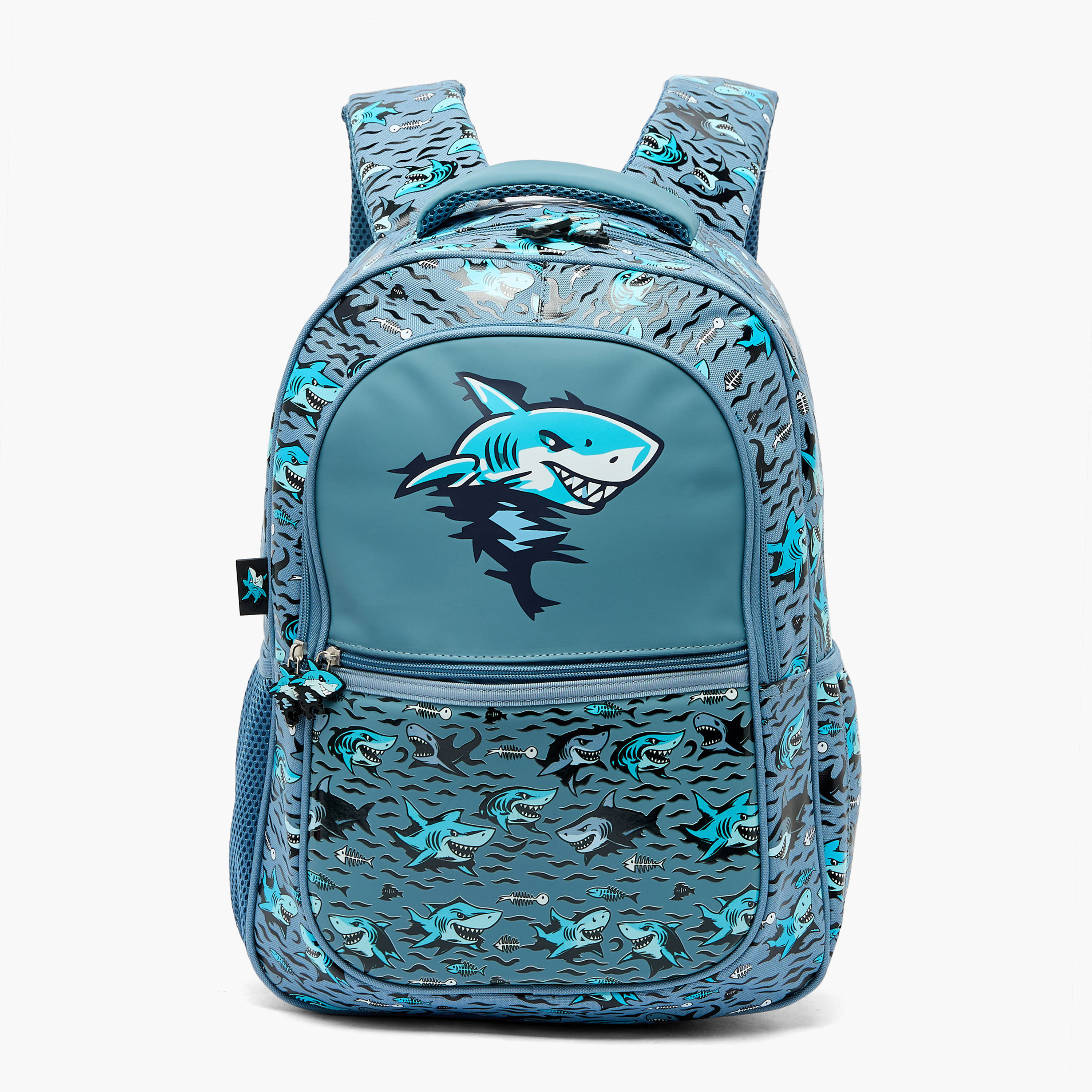 شنطة ظهر بطبعات قرش للأولاد 5-8 سنوات مع حجرة للابتوب من جونيورز - 16 بوصة-school-bagsandbackpacks-backpacks-image-1