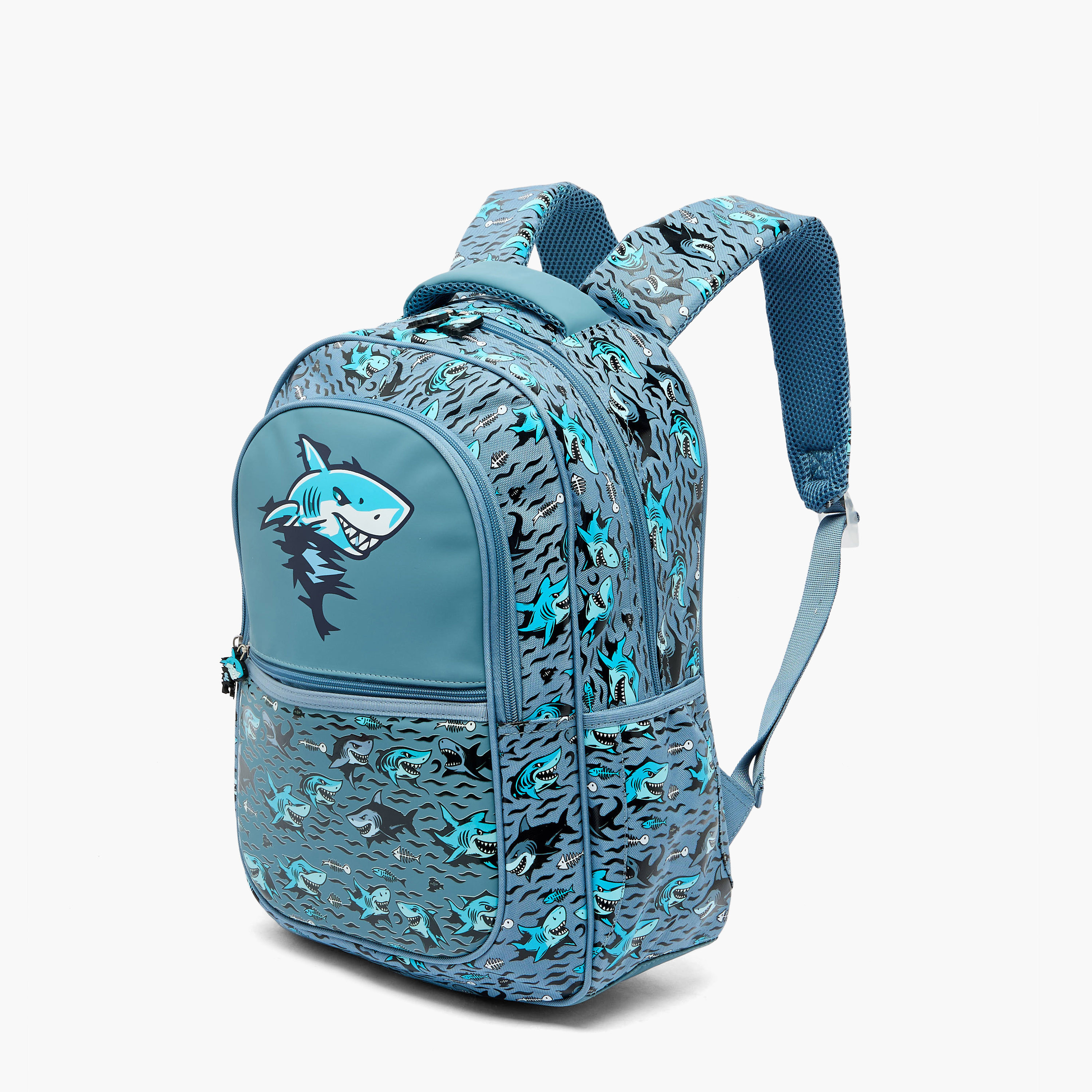 شنطة ظهر بطبعات قرش للأولاد 5-8 سنوات مع حجرة للابتوب من جونيورز - 16 بوصة-school-bagsandbackpacks-backpacks-image-2