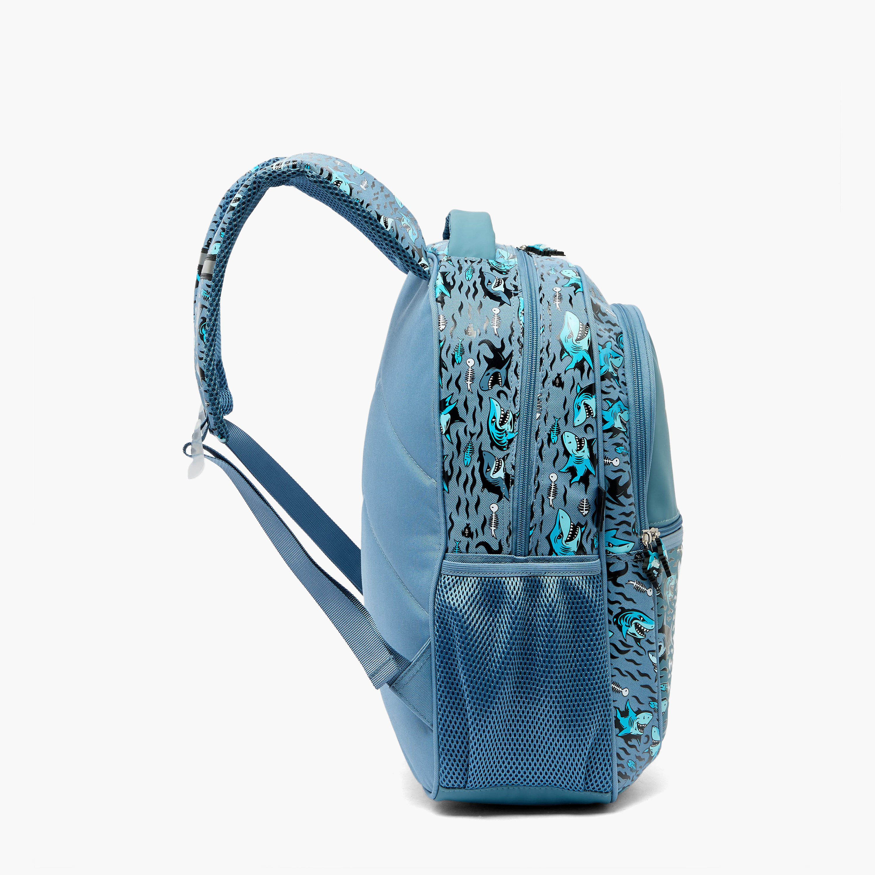 شنطة ظهر بطبعات قرش للأولاد 5-8 سنوات مع حجرة للابتوب من جونيورز - 16 بوصة-school-bagsandbackpacks-backpacks-image-4