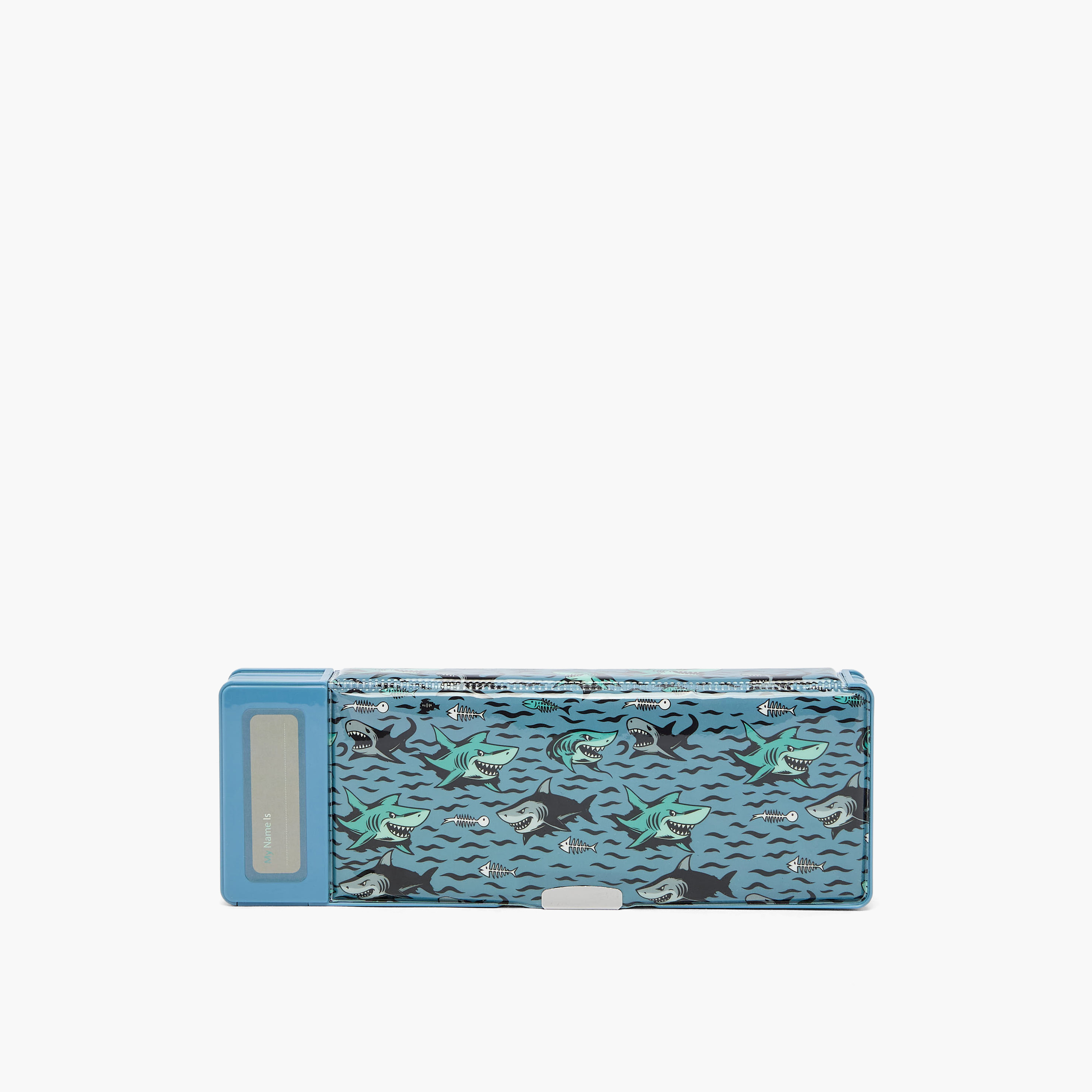 مقلمة بطبعات قرش مع آلة حاسبة من جونيورز-school-stationery-pencilcases-image-4