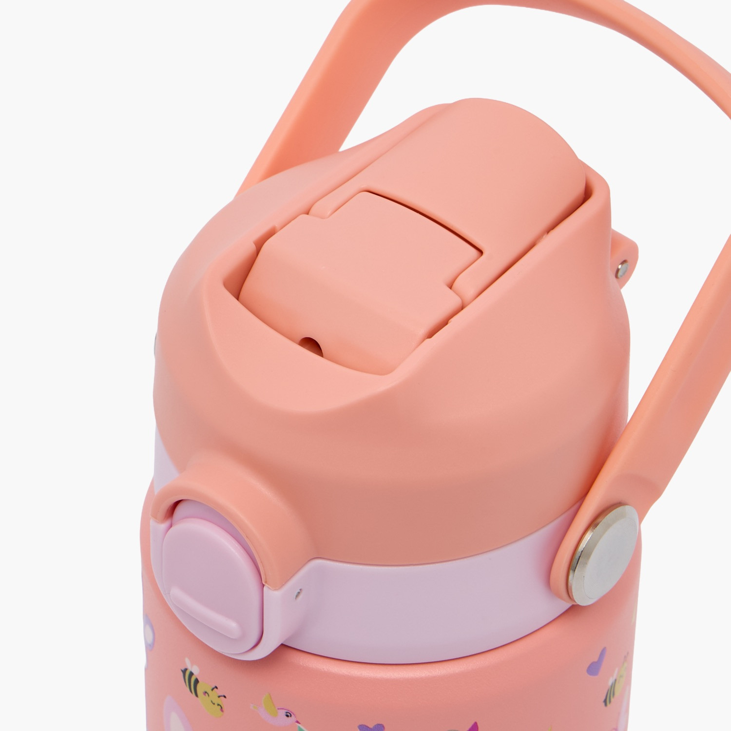 قارورة مياه ستانلس ستيل بطبعات أرنب وفوهة قلاب ومقبض من جونيورز-school-waterbottles-image-4