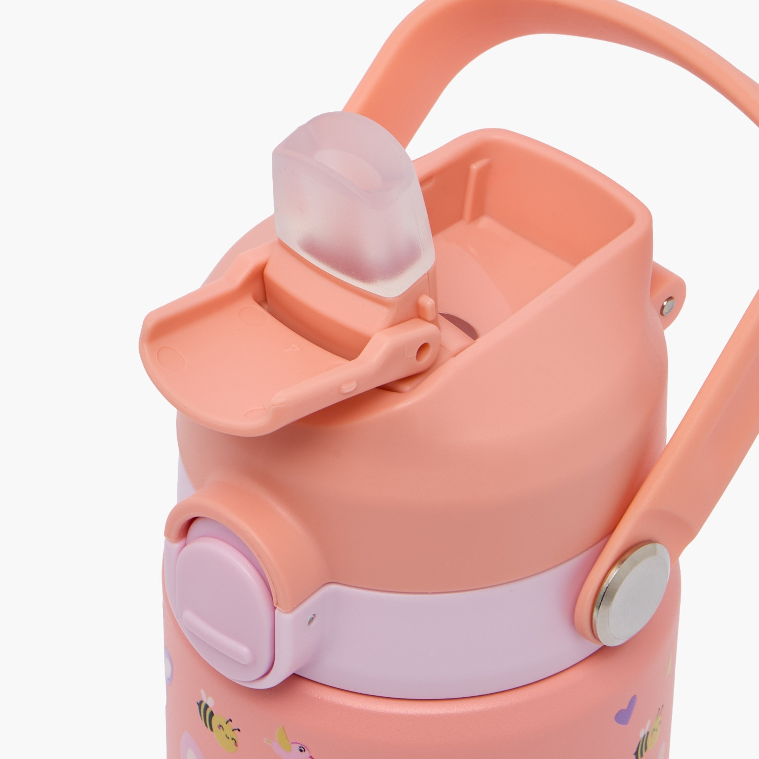 قارورة مياه ستانلس ستيل بطبعات أرنب وفوهة قلاب ومقبض من جونيورز-school-waterbottles-image-6