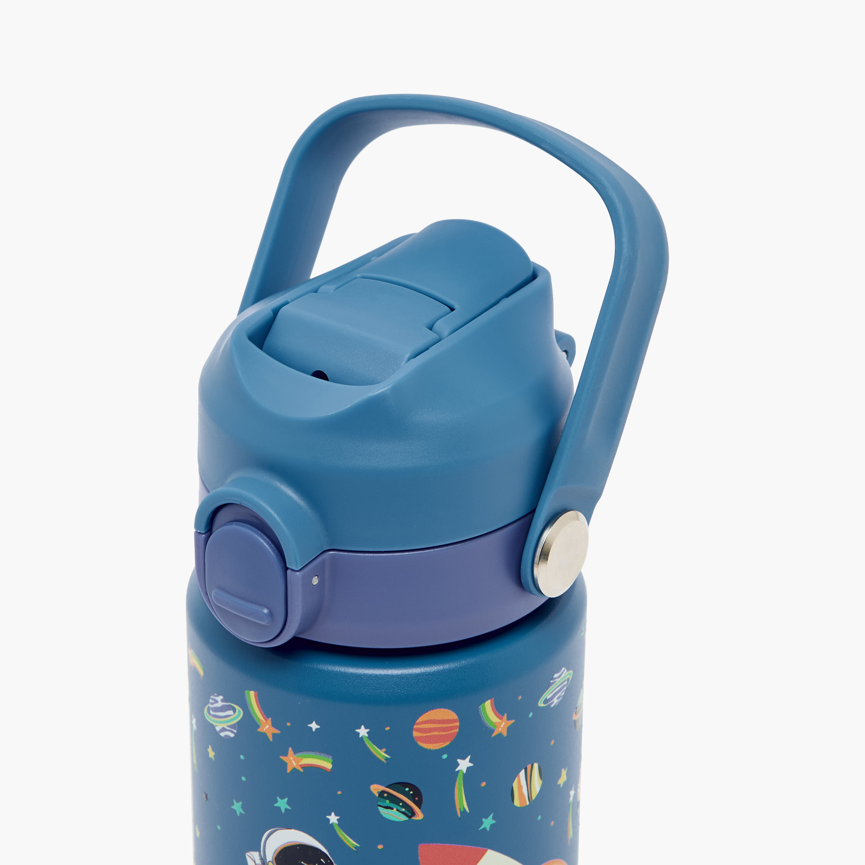 قارورة مياه ستانلس ستيل بطبعات رائد فضاء بفتحة واسعة وحلقة حمل من جونيورز-school-waterbottles-image-4
