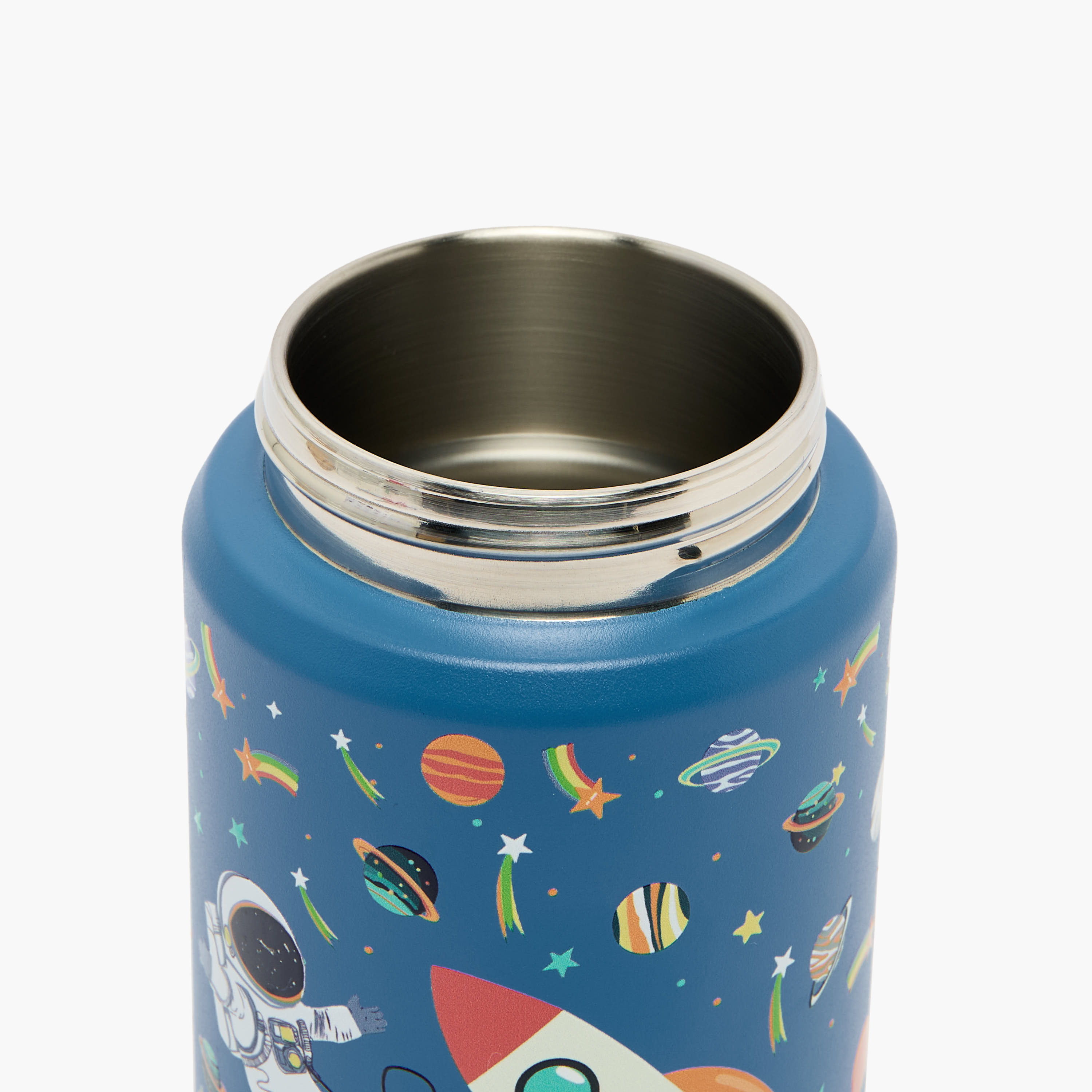 قارورة مياه ستانلس ستيل بطبعات رائد فضاء بفتحة واسعة وحلقة حمل من جونيورز-school-waterbottles-image-5