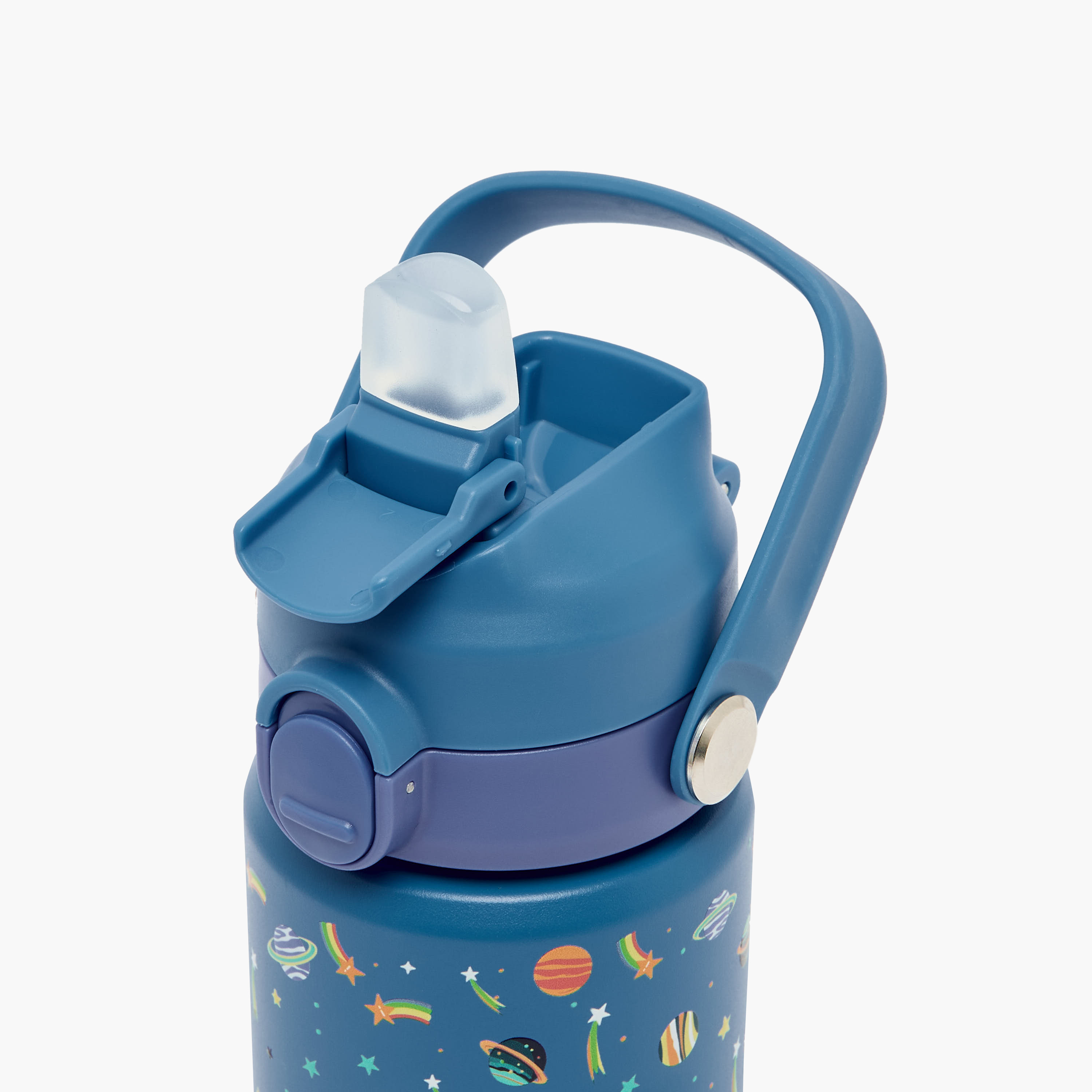 قارورة مياه ستانلس ستيل بطبعات رائد فضاء بفتحة واسعة وحلقة حمل من جونيورز-school-waterbottles-image-6