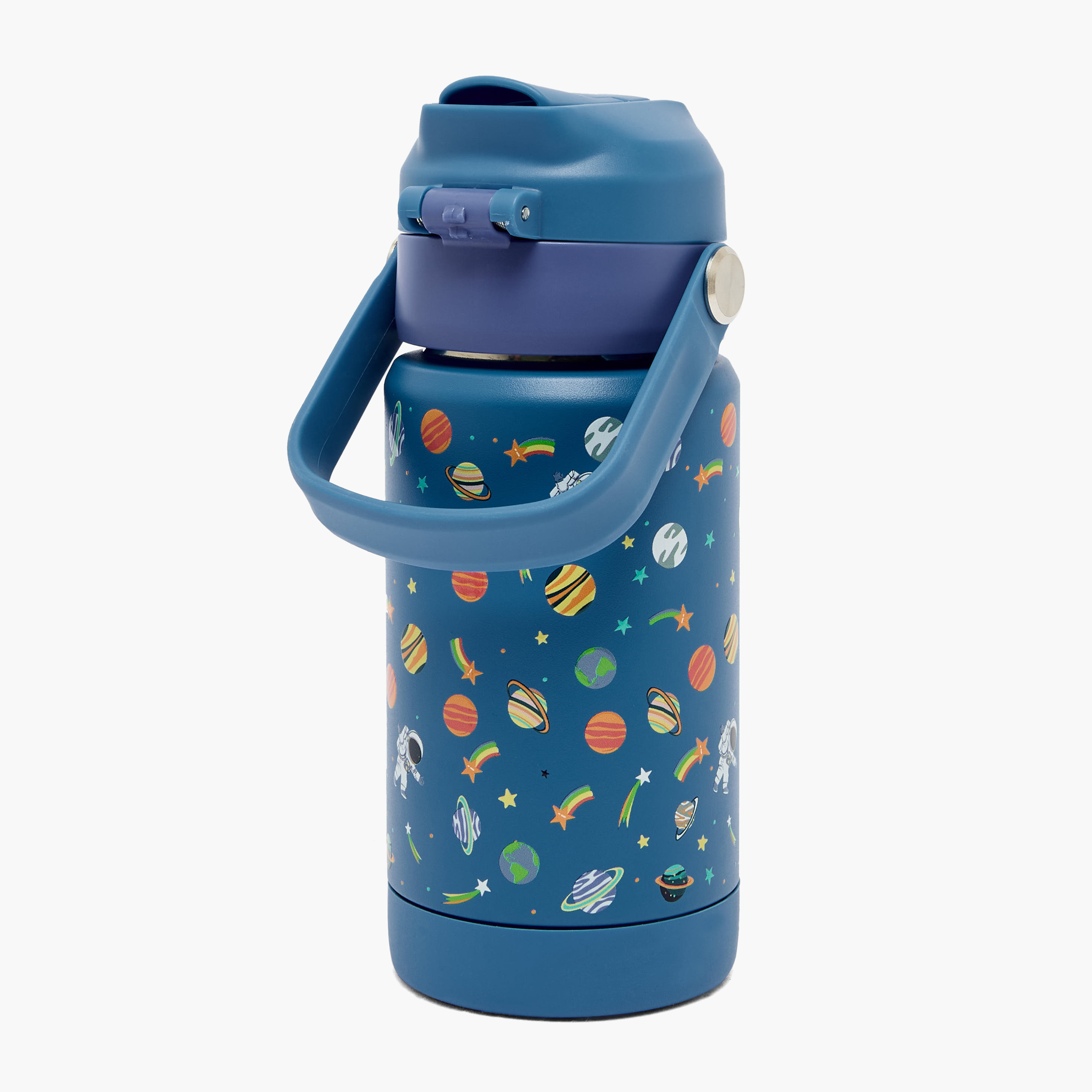 قارورة مياه ستانلس ستيل بطبعات رائد فضاء بفتحة واسعة وحلقة حمل من جونيورز-school-waterbottles-image-9