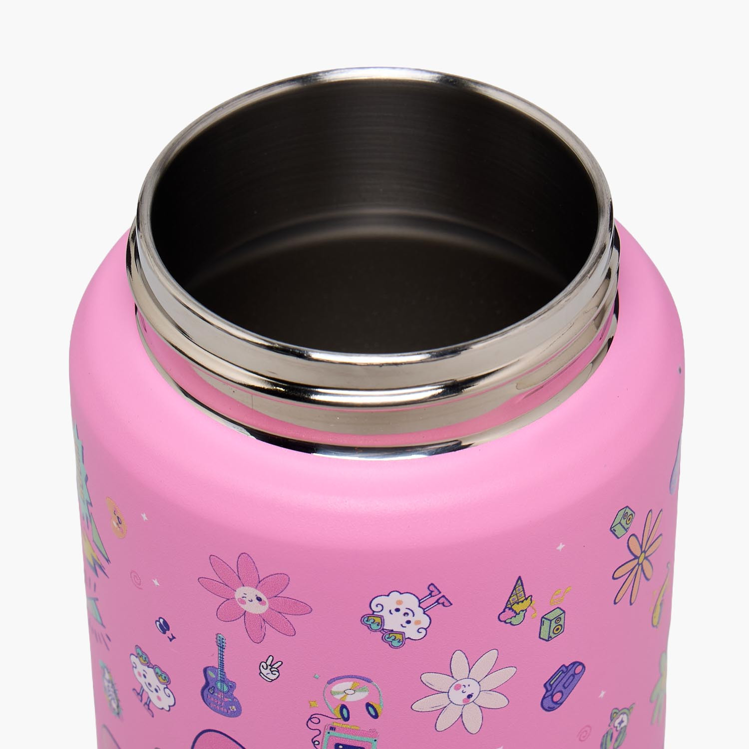 Juniors Floral Print Stainless Steel Water Bottle with Straw Spout and Handle-school-waterbottles-image-5