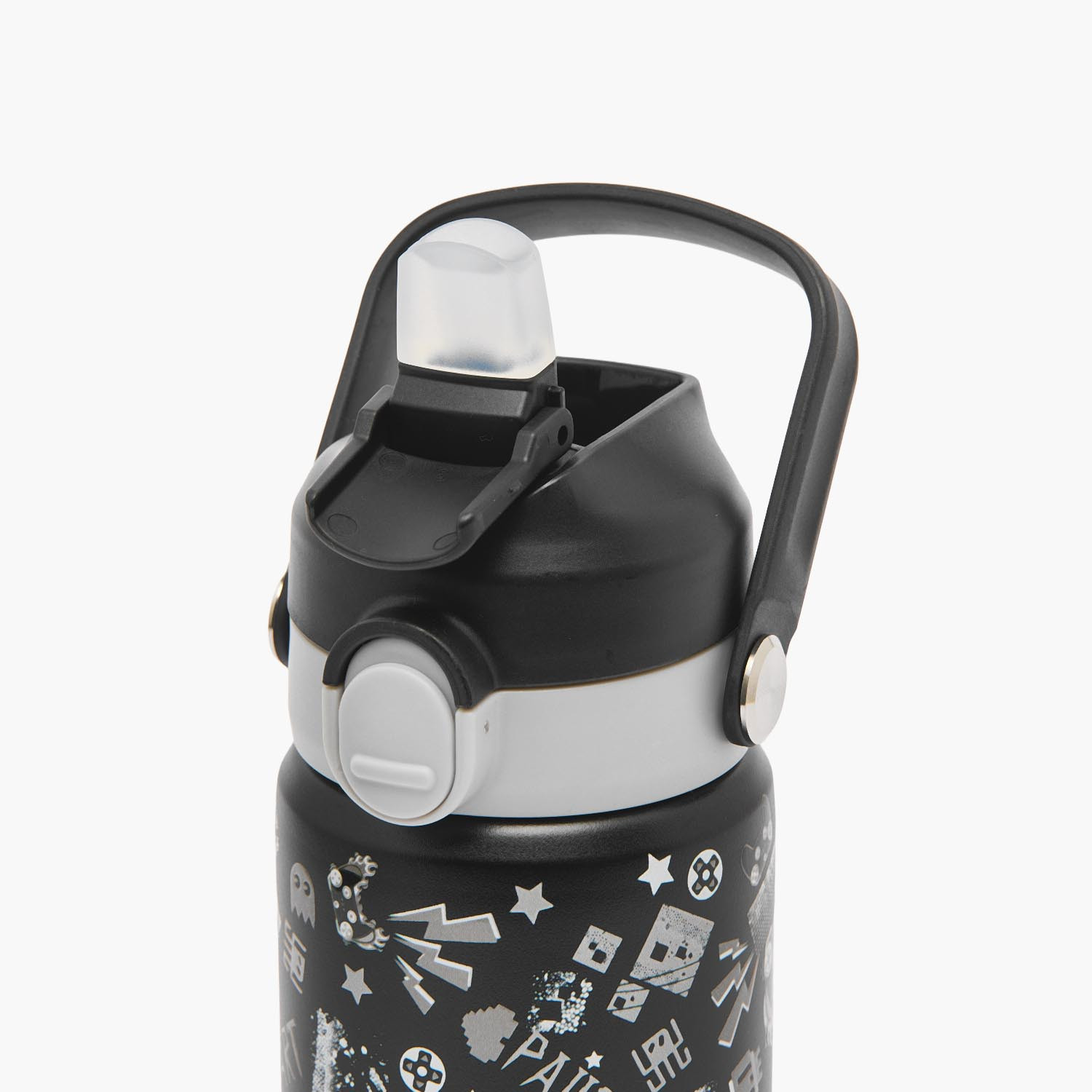 قارورة مياه ستانلس ستيل بفوهة قلّابة وطبعات ألعاب ومقبض من جونيورز-school-waterbottles-image-6