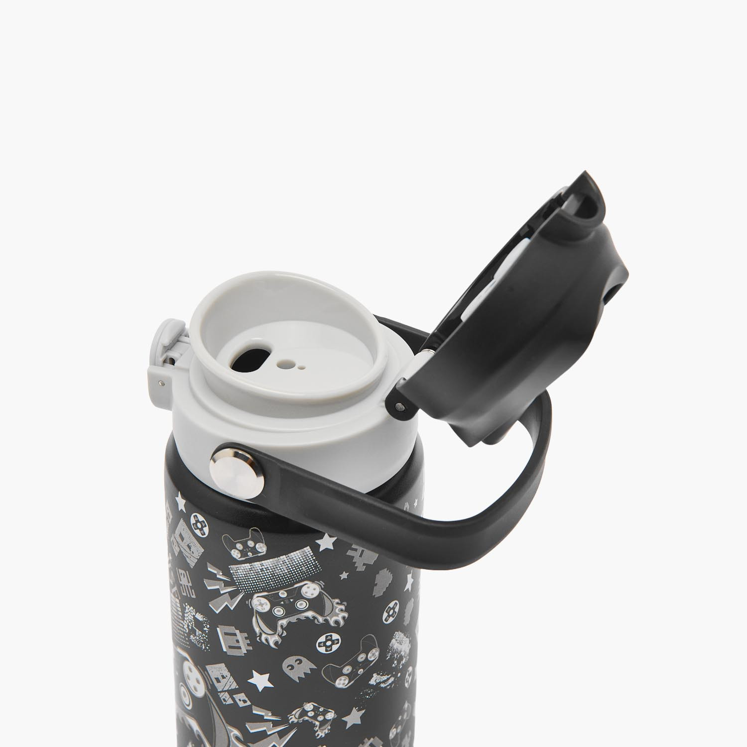 قارورة مياه ستانلس ستيل بفوهة قلّابة وطبعات ألعاب ومقبض من جونيورز-school-waterbottles-image-7