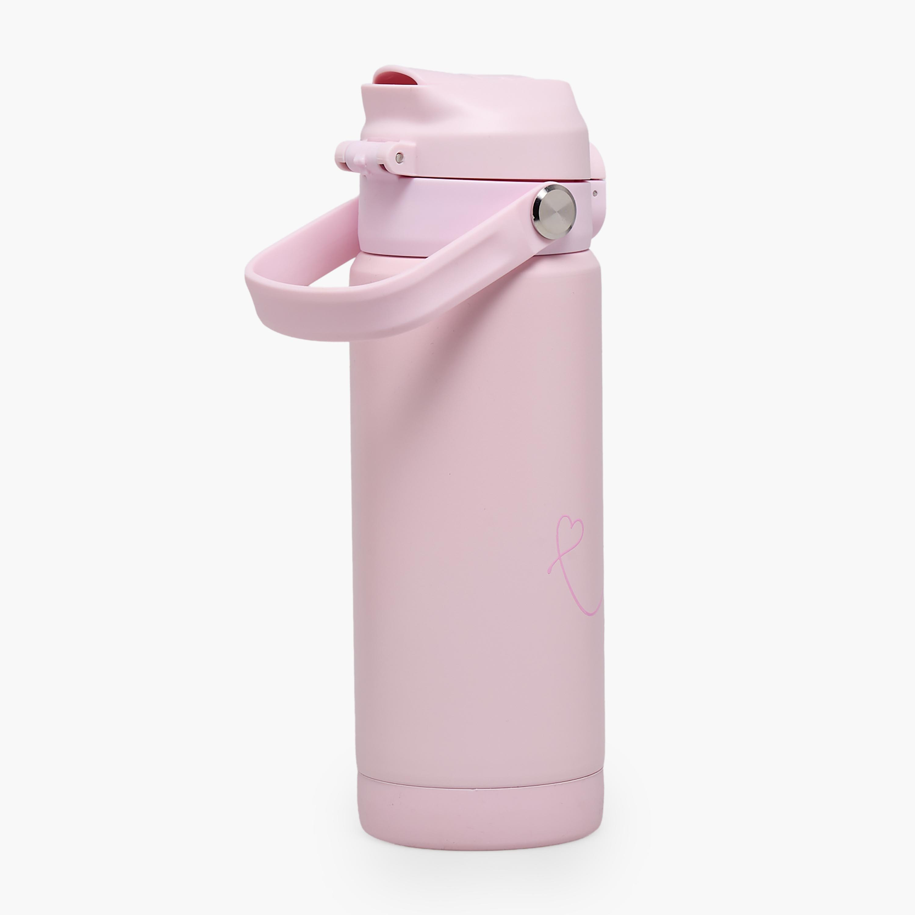 Juniors Slogan Print Stainless Steel Water Bottle with Flip Spout and Handle-school-waterbottles-image-7