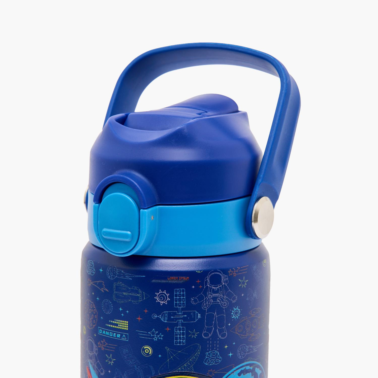 Juniors Astronaut Print Stainless Steel Water Bottle with Flip Spout and Handle-school-waterbottles-image-4