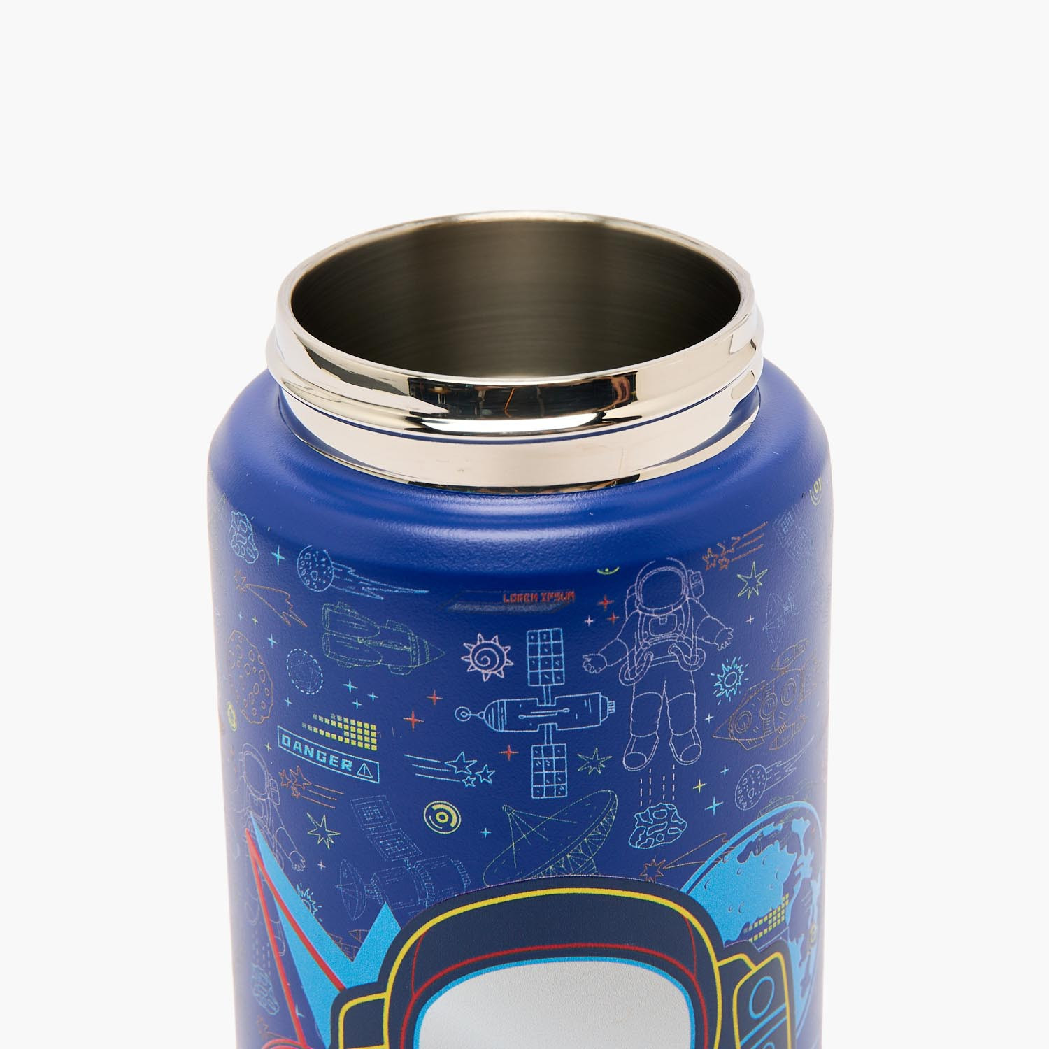Juniors Astronaut Print Stainless Steel Water Bottle with Flip Spout and Handle-school-waterbottles-image-5