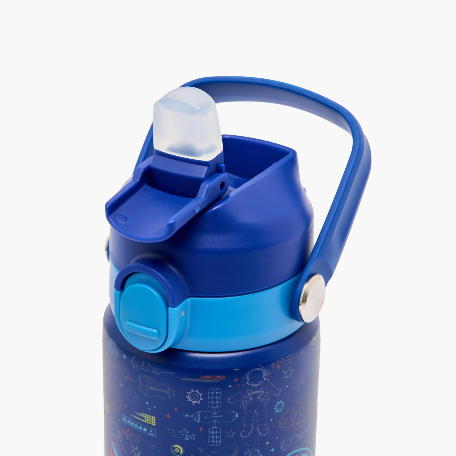 Juniors Astronaut Print Stainless Steel Water Bottle with Flip Spout and Handle-school-waterbottles-image-6
