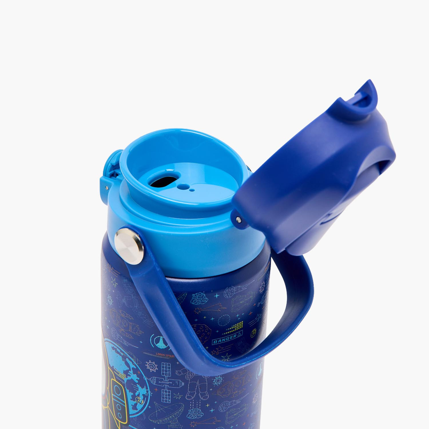 Juniors Astronaut Print Stainless Steel Water Bottle with Flip Spout and Handle-school-waterbottles-image-7