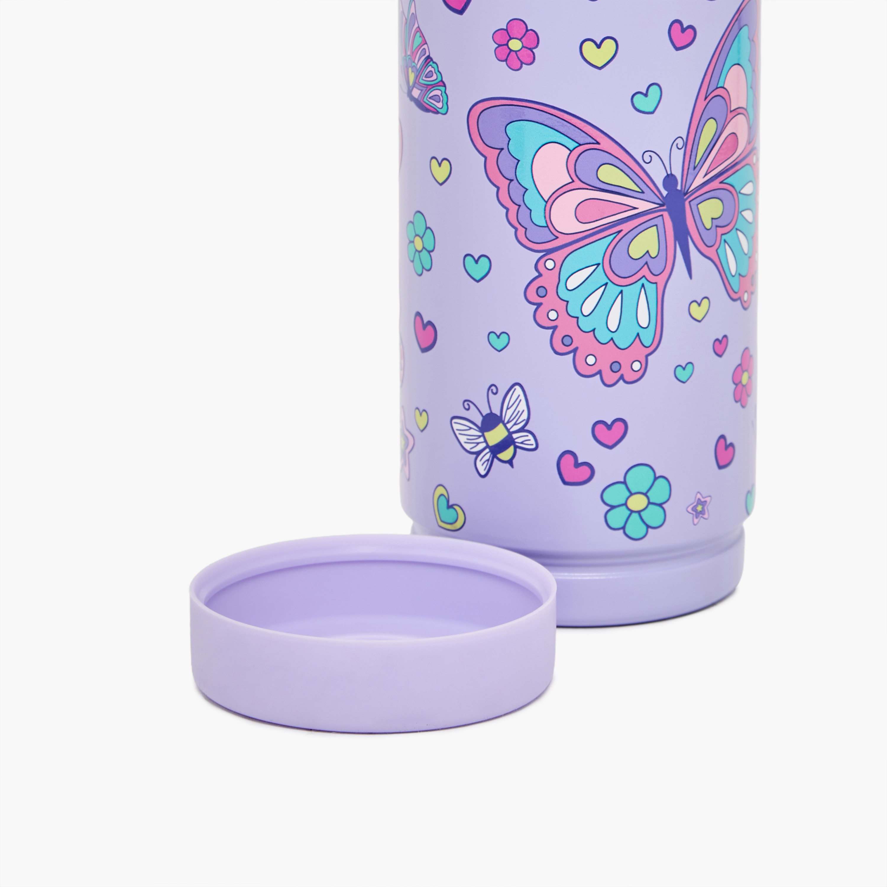 قارورة مياه ستانلس ستيل بمقبض وفوهة قلابة وطبعات فراشة من جونيورز-school-waterbottles-image-7