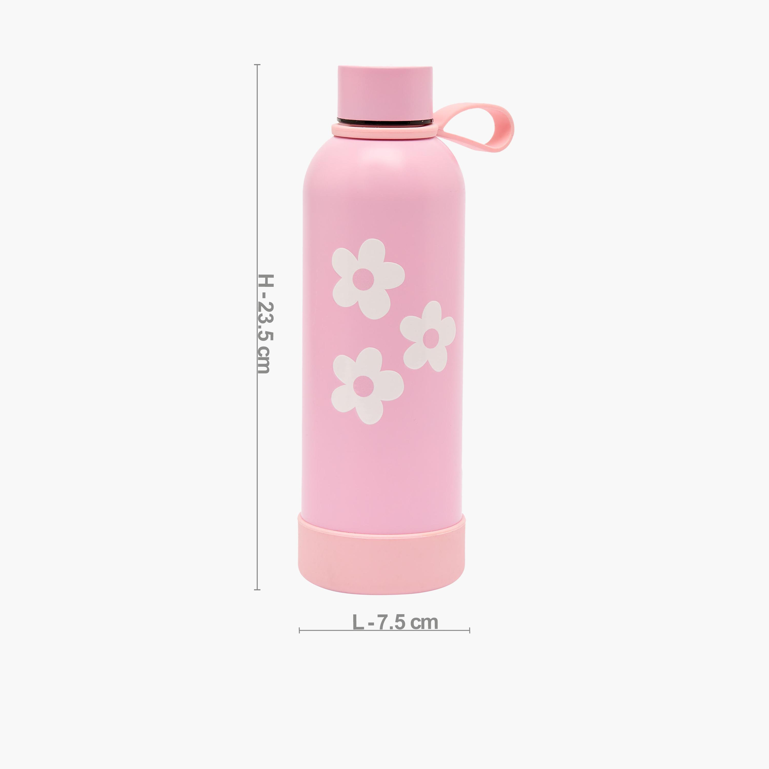 قارورة مياه ستانلس ستيل للأطفال بطبعات زهور ومقبض حلقي من جونيورز-school-waterbottles-image-3