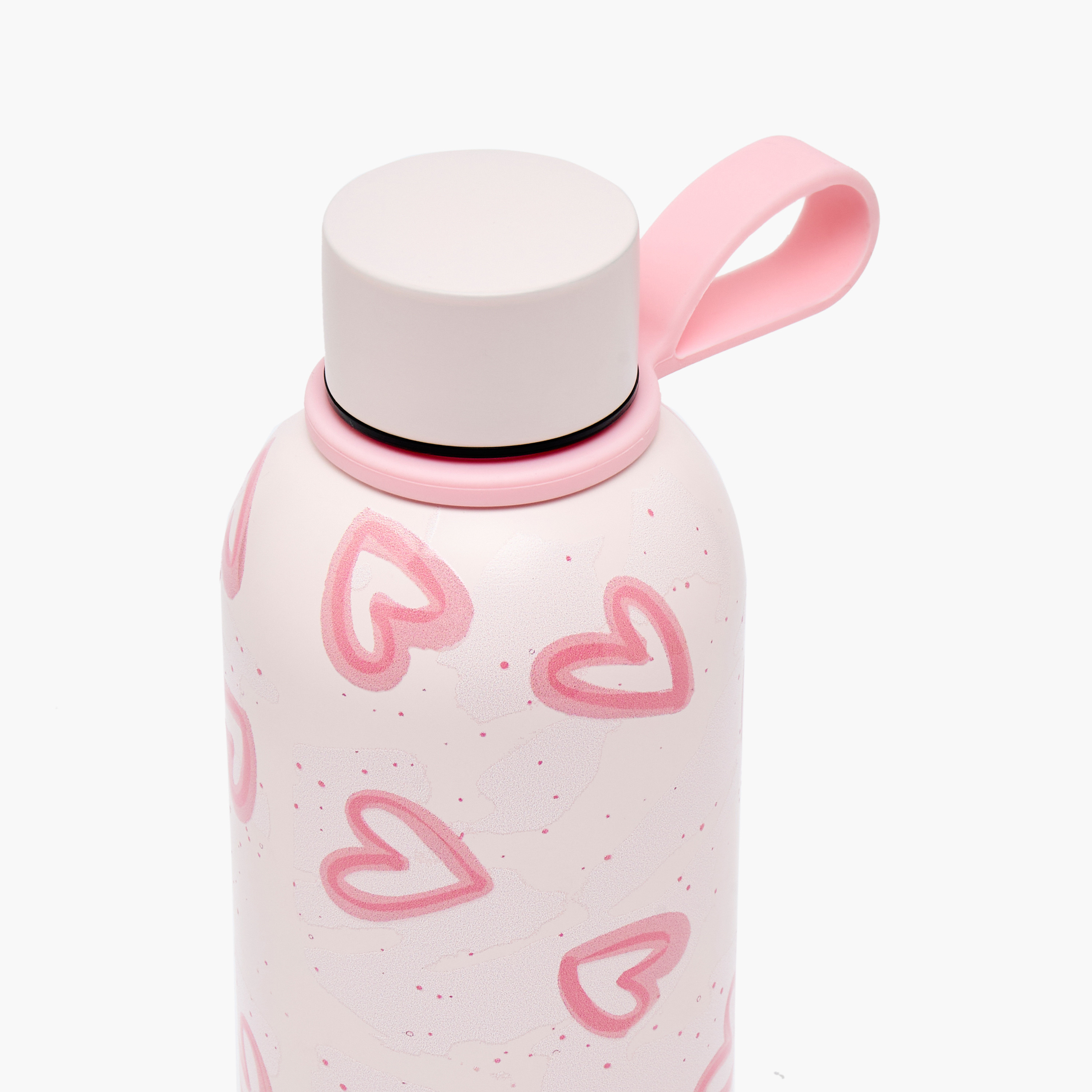 قارورة مياه ستانلس ستيل بمقبض حلقة وطبعات قلوب من جونيورز-school-waterbottles-image-4