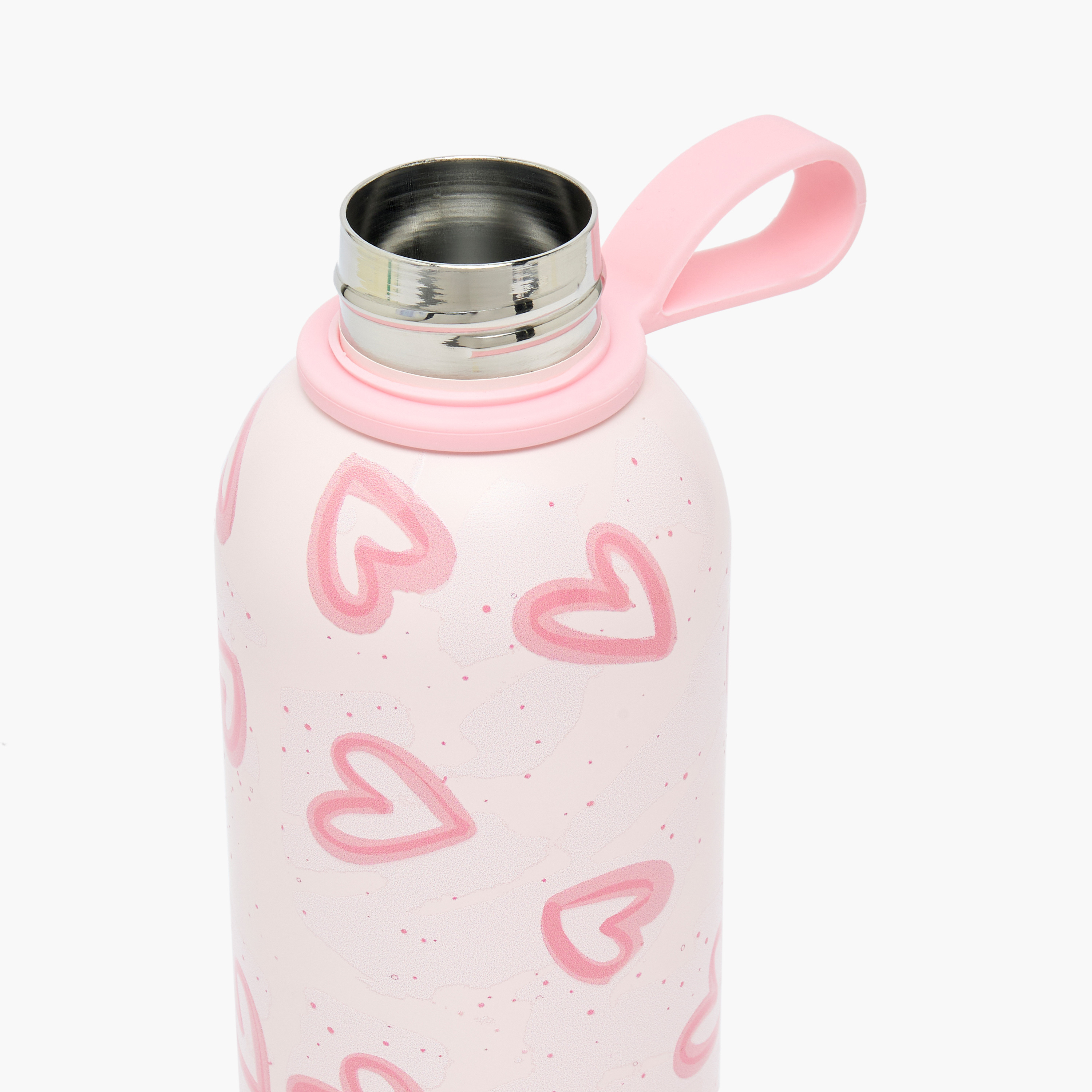 قارورة مياه ستانلس ستيل بمقبض حلقة وطبعات قلوب من جونيورز-school-waterbottles-image-5