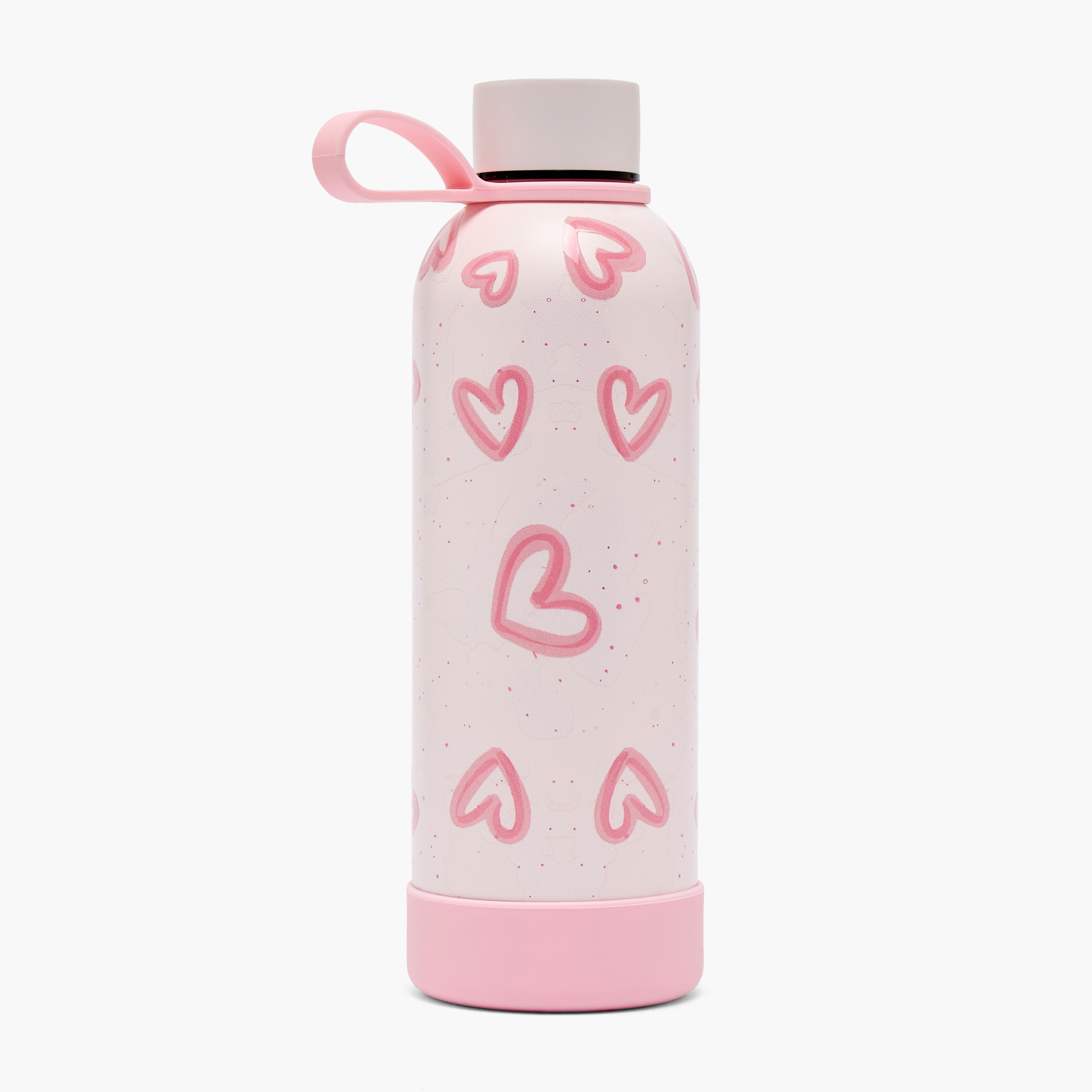 قارورة مياه ستانلس ستيل بمقبض حلقة وطبعات قلوب من جونيورز-school-waterbottles-image-8
