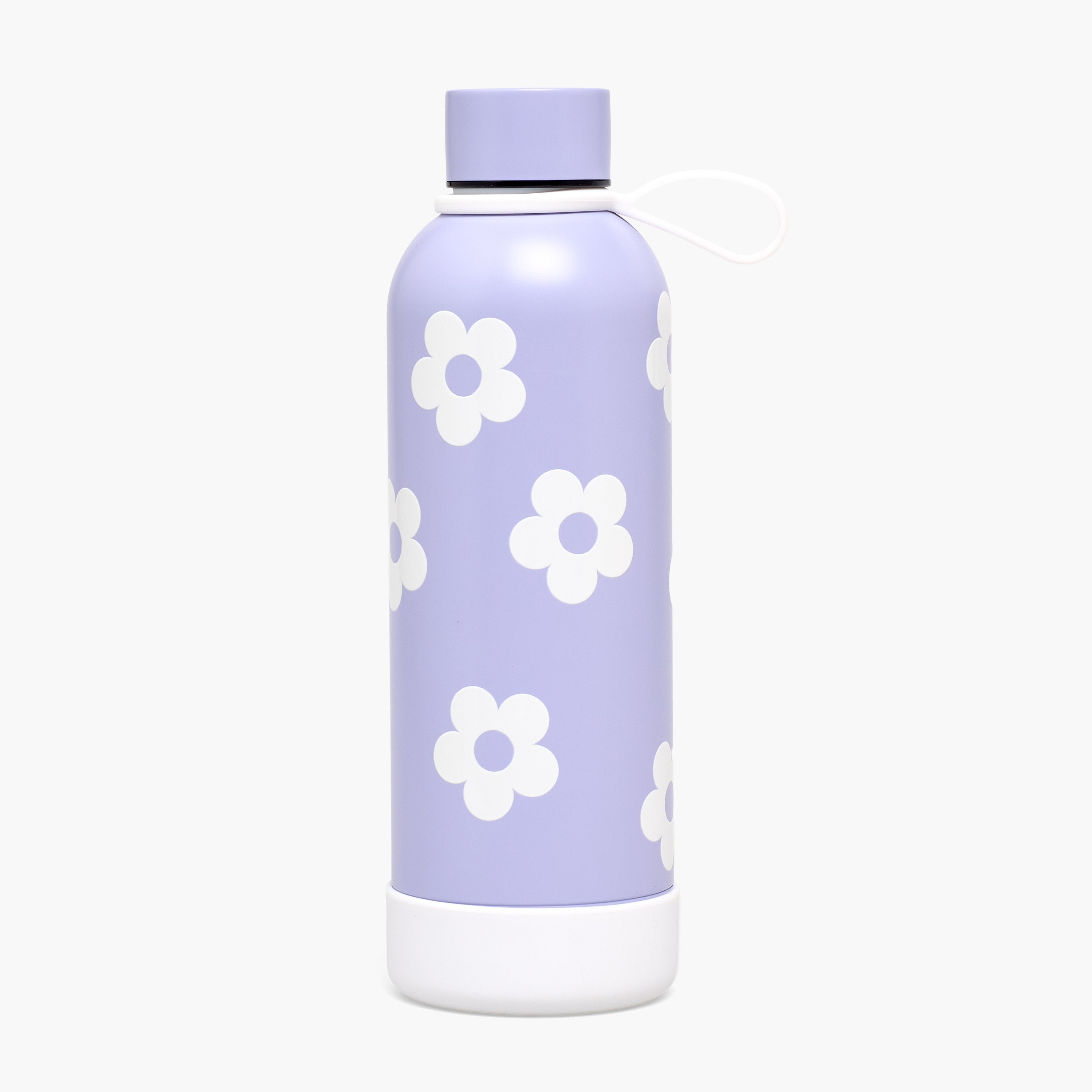 قارورة ماء ستانلس ستيل بحلقة حمل وطبعات أزهار من جونيورز-school-waterbottles-image-1