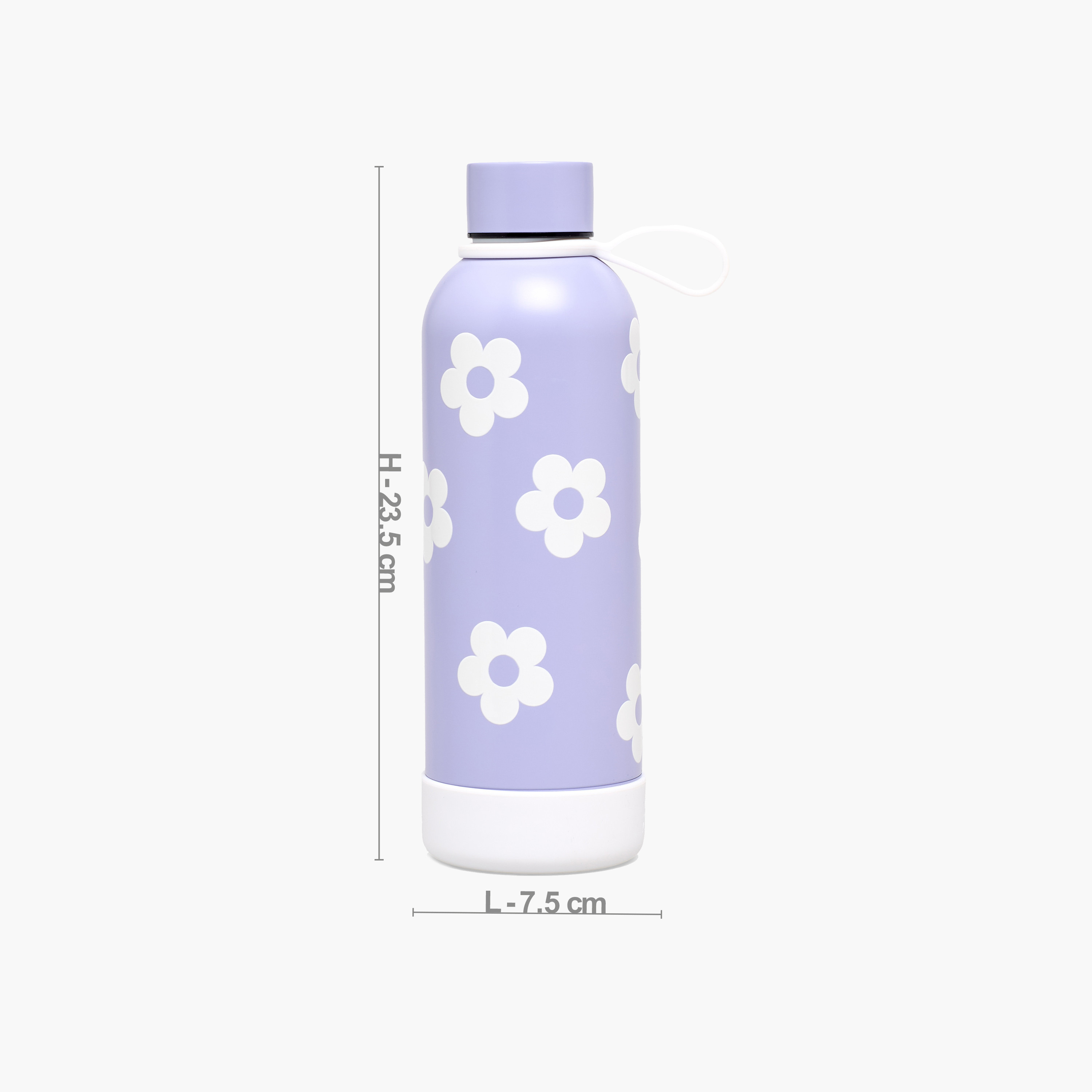 قارورة ماء ستانلس ستيل بحلقة حمل وطبعات أزهار من جونيورز-school-waterbottles-image-3
