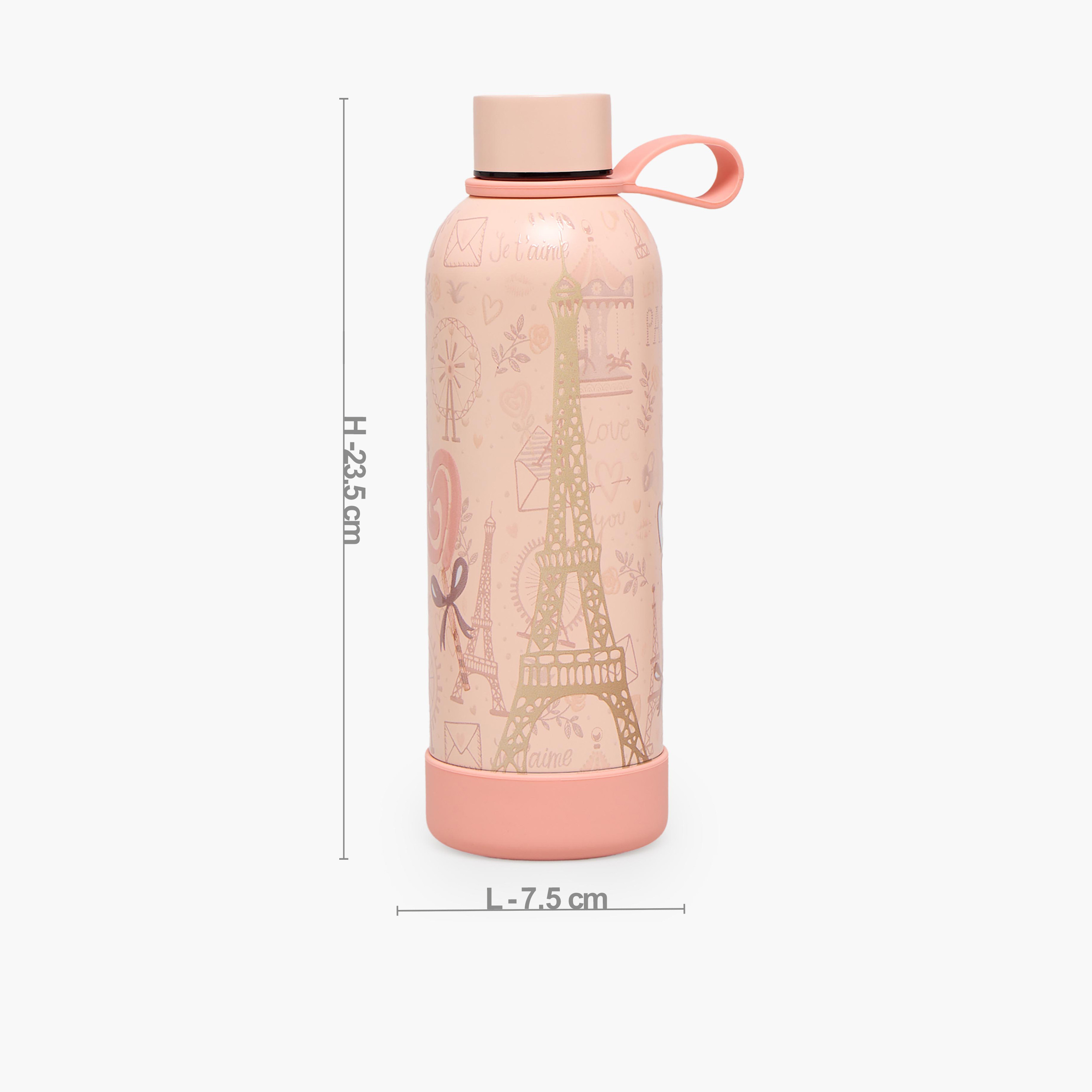 قارورة مياه ستانلس ستيل بمقبض حلقة وطبعات باريس من جونيورز-school-waterbottles-image-3