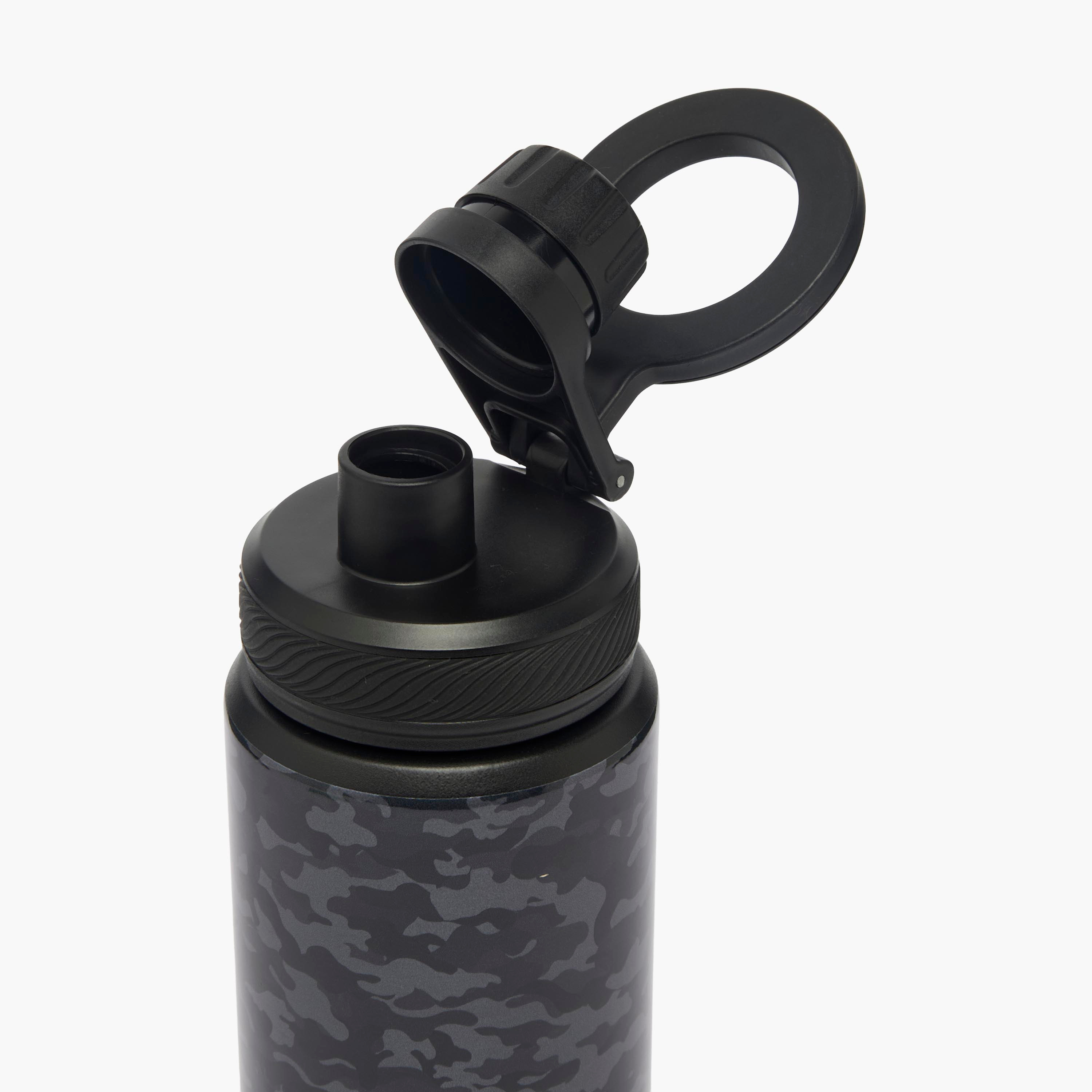 Juniors Camouflage Print Stainless Steel Water Bottle with Carry Loop-school-waterbottles-image-6