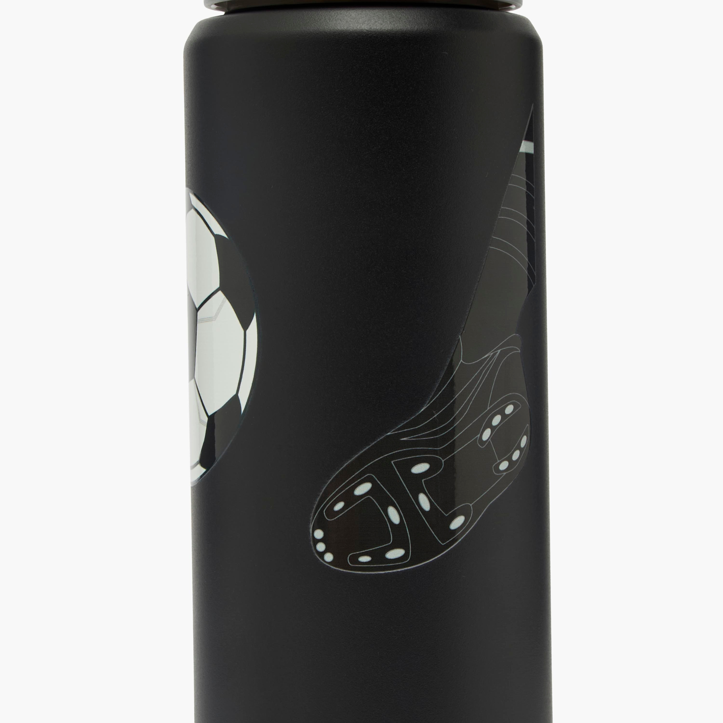 Juniors Football Print Stainless Steel Water Bottle with Carry Loop-school-waterbottles-image-7