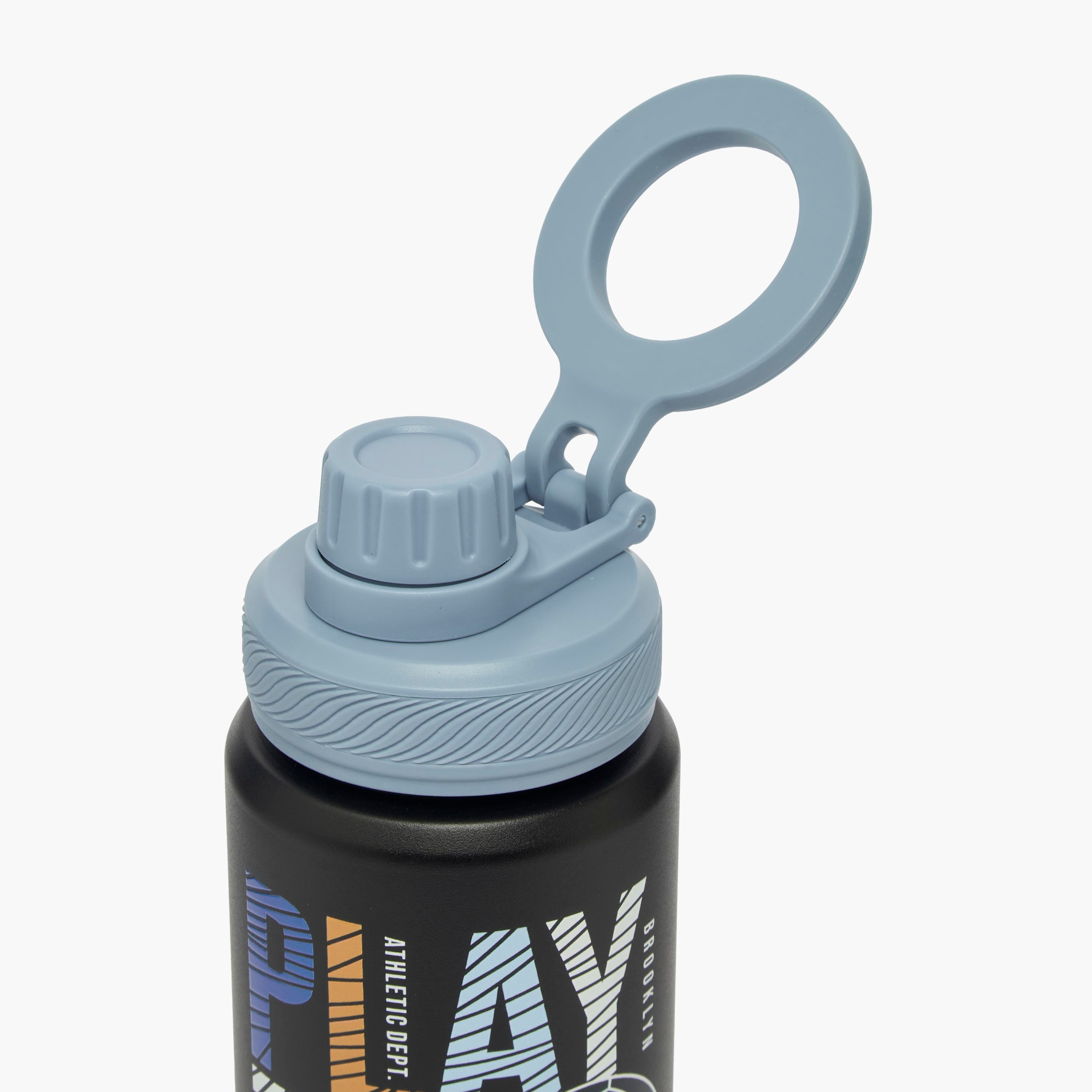 Juniors Football Print Stainless Steel Water Bottle with Carry Loop-school-waterbottles-image-4