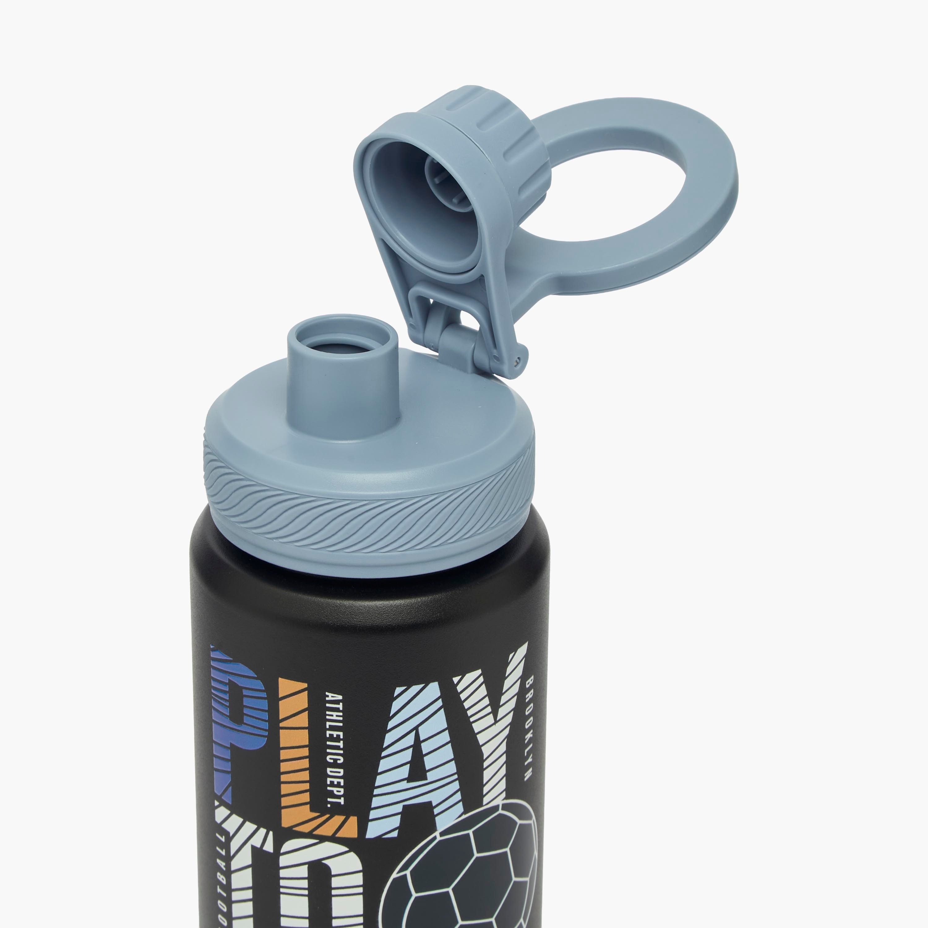 Juniors Football Print Stainless Steel Water Bottle with Carry Loop-school-waterbottles-image-6