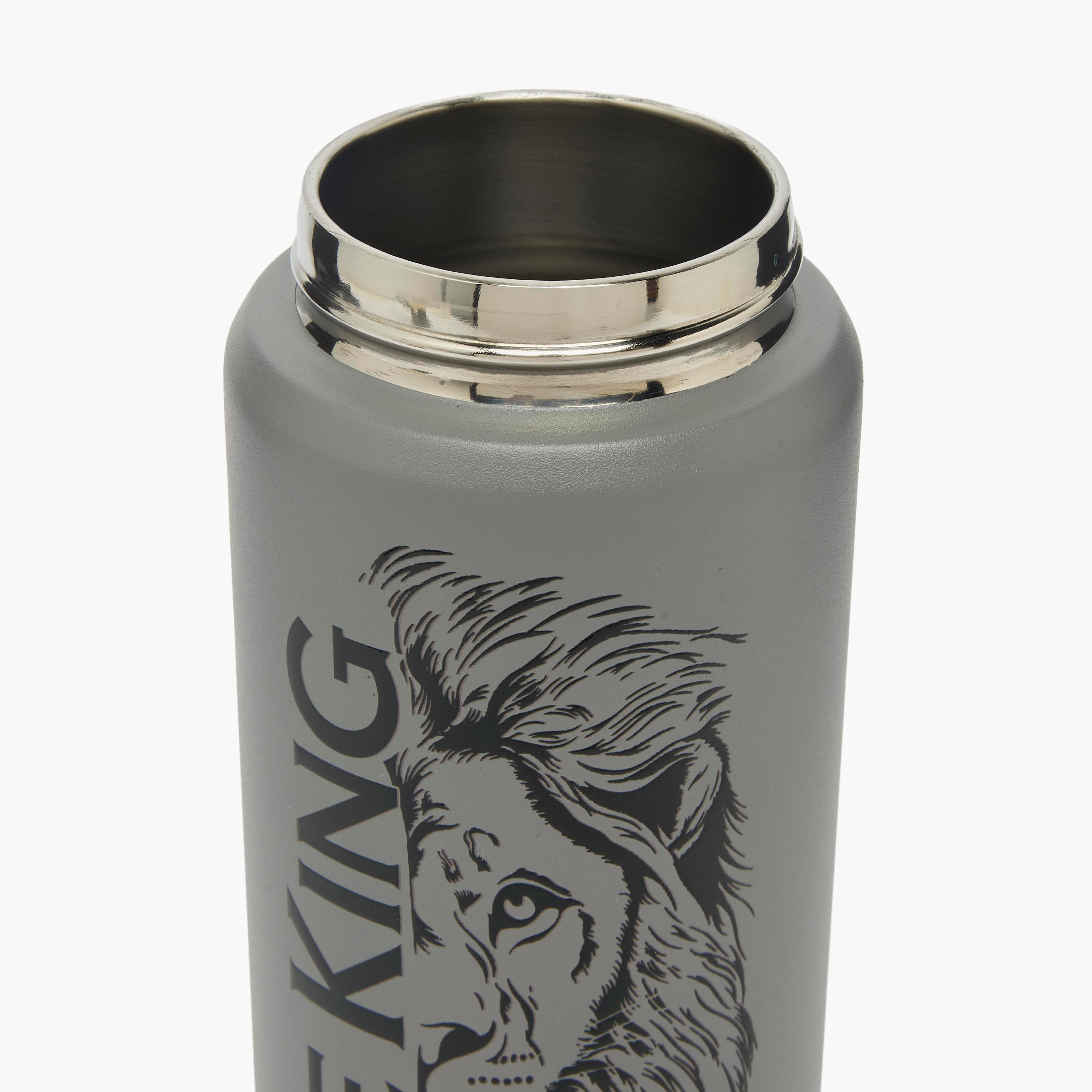 Juniors Lion Print Stainless Steel Water Bottle with Ring Handle-school-waterbottles-image-5