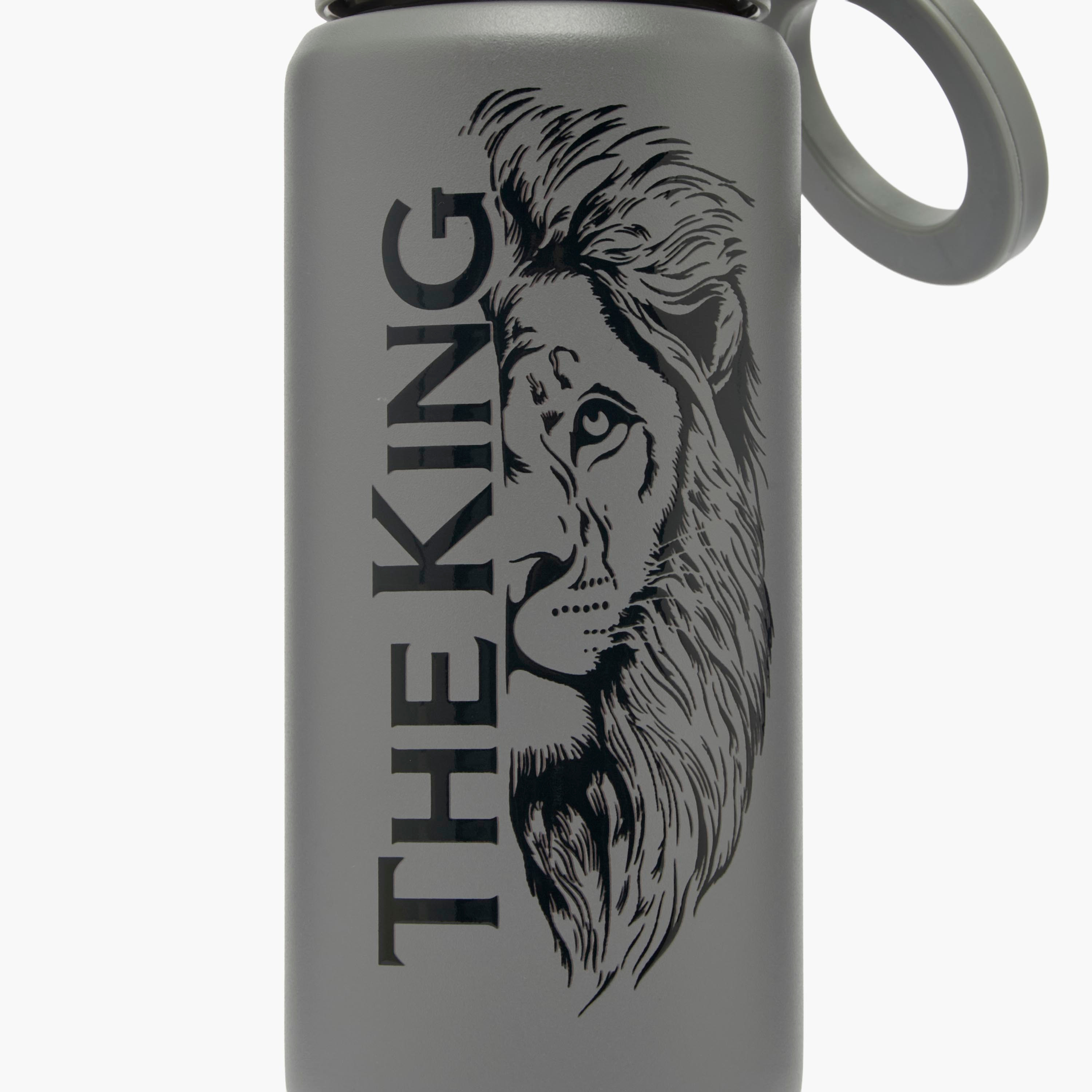 Juniors Lion Print Stainless Steel Water Bottle with Ring Handle-school-waterbottles-image-7