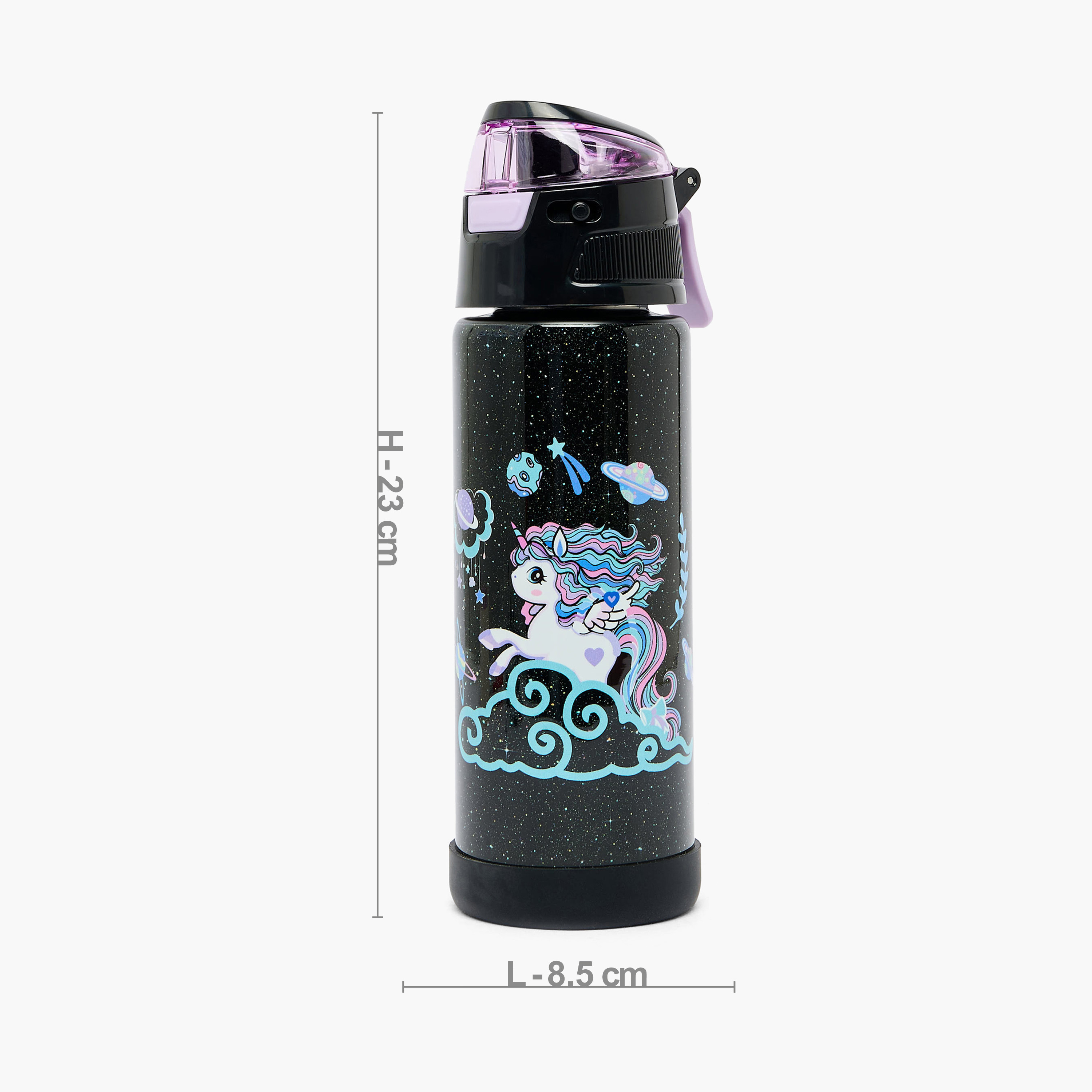 قارورة مياه ستانلس ستيل بفوهة قشة وطبعات يونيكورن من جونيورز-school-waterbottles-image-3