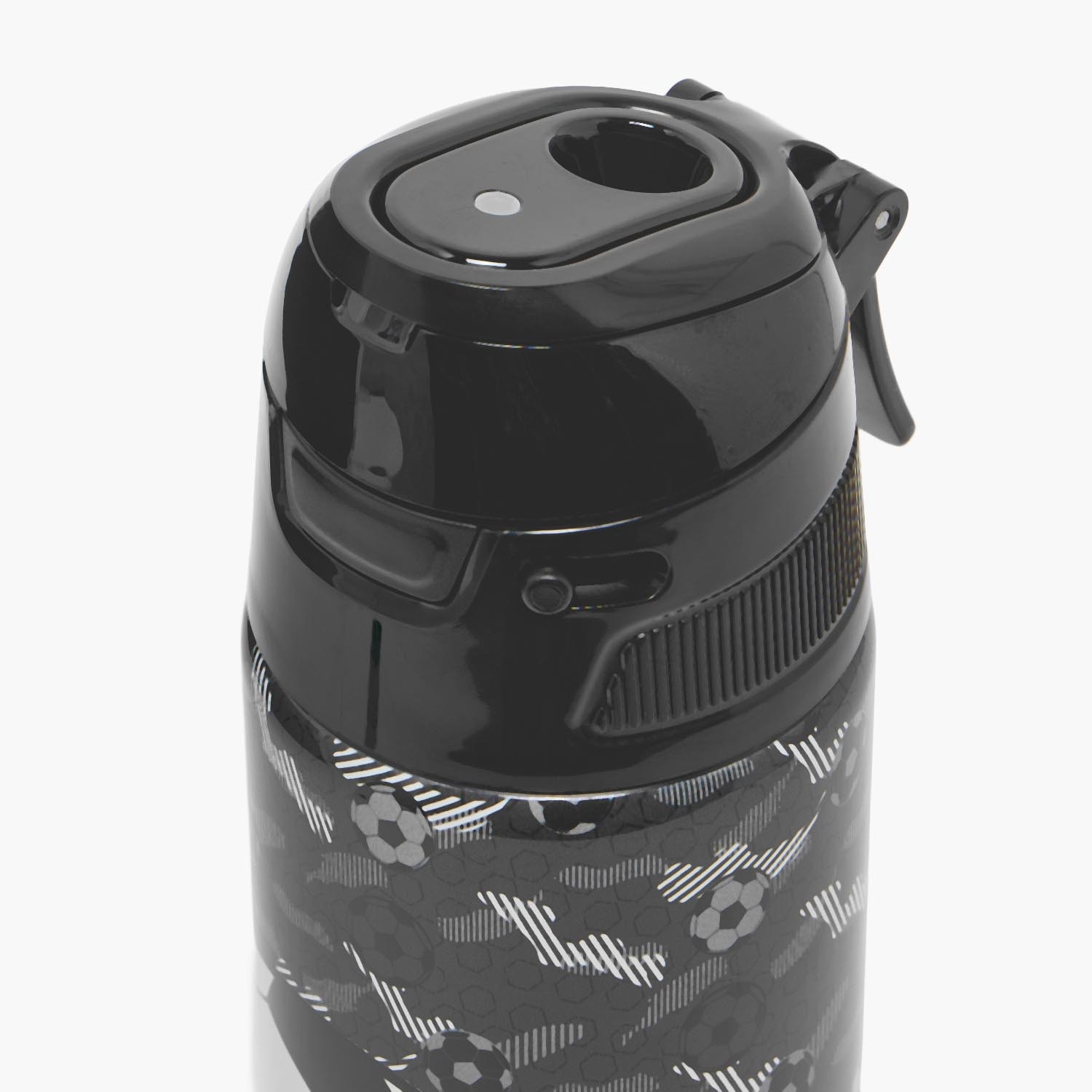 Juniors Football Print Stainless Steel Water Bottle with Spout and Handle-school-waterbottles-image-4