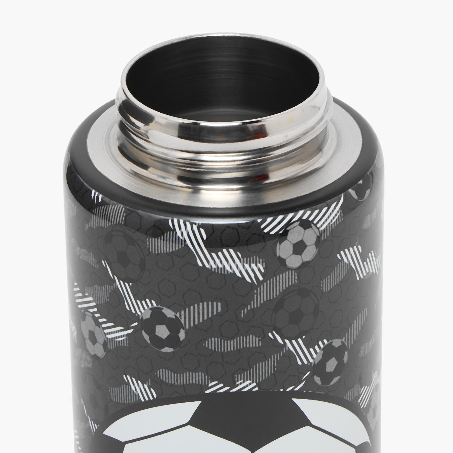 Juniors Football Print Stainless Steel Water Bottle with Spout and Handle-school-waterbottles-image-5